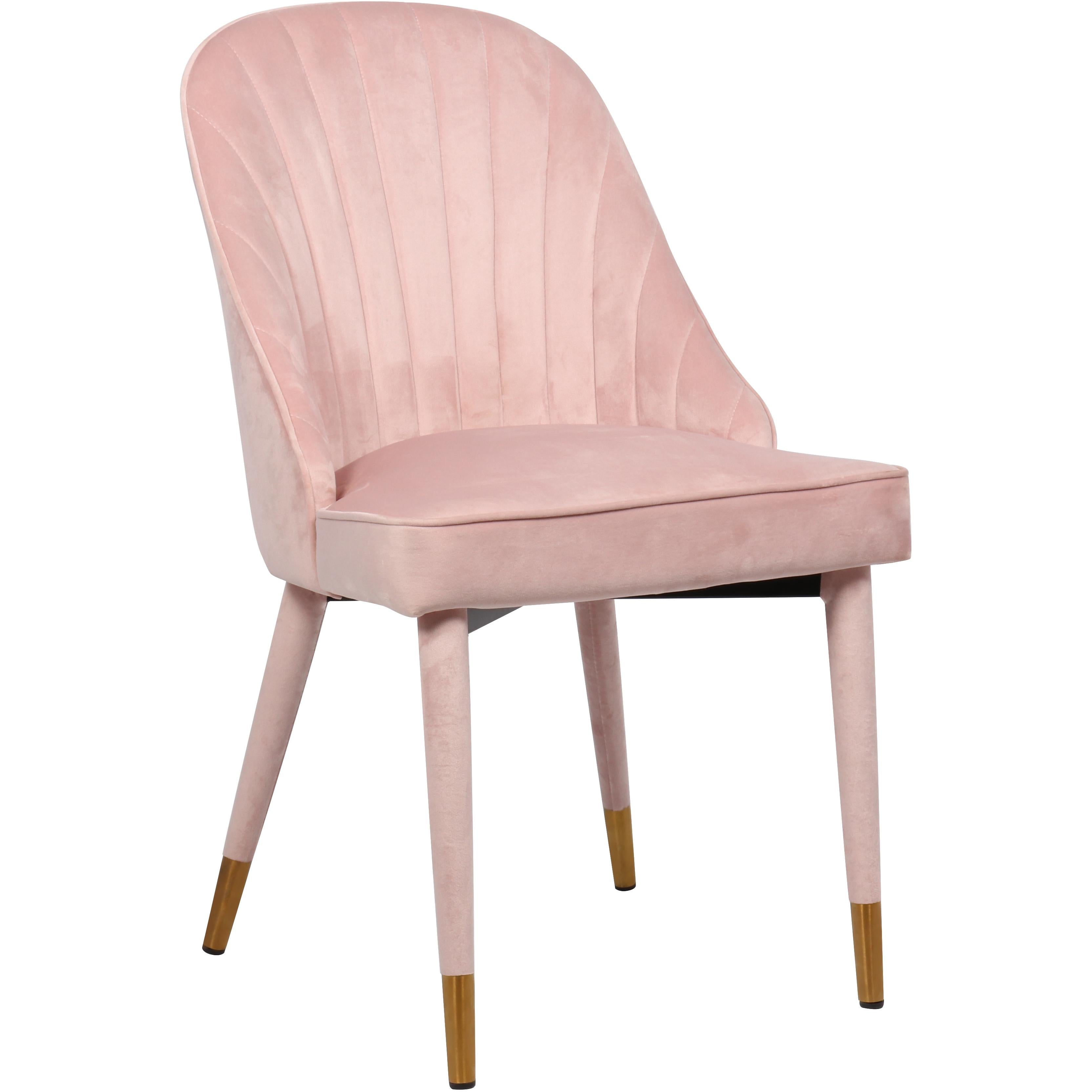 Meridian Belle Pink Velvet Dining Chair