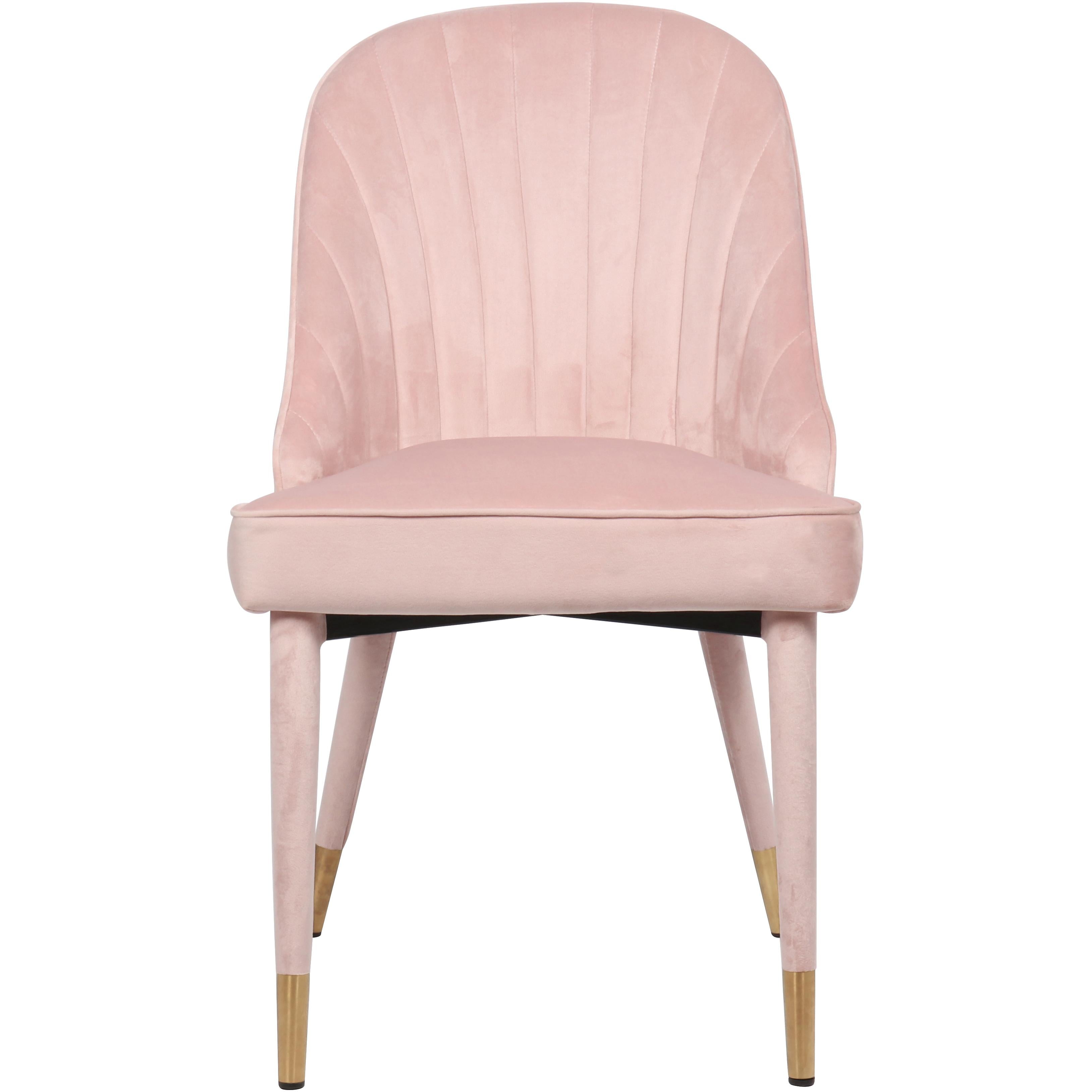 Meridian Belle Pink Velvet Dining Chair