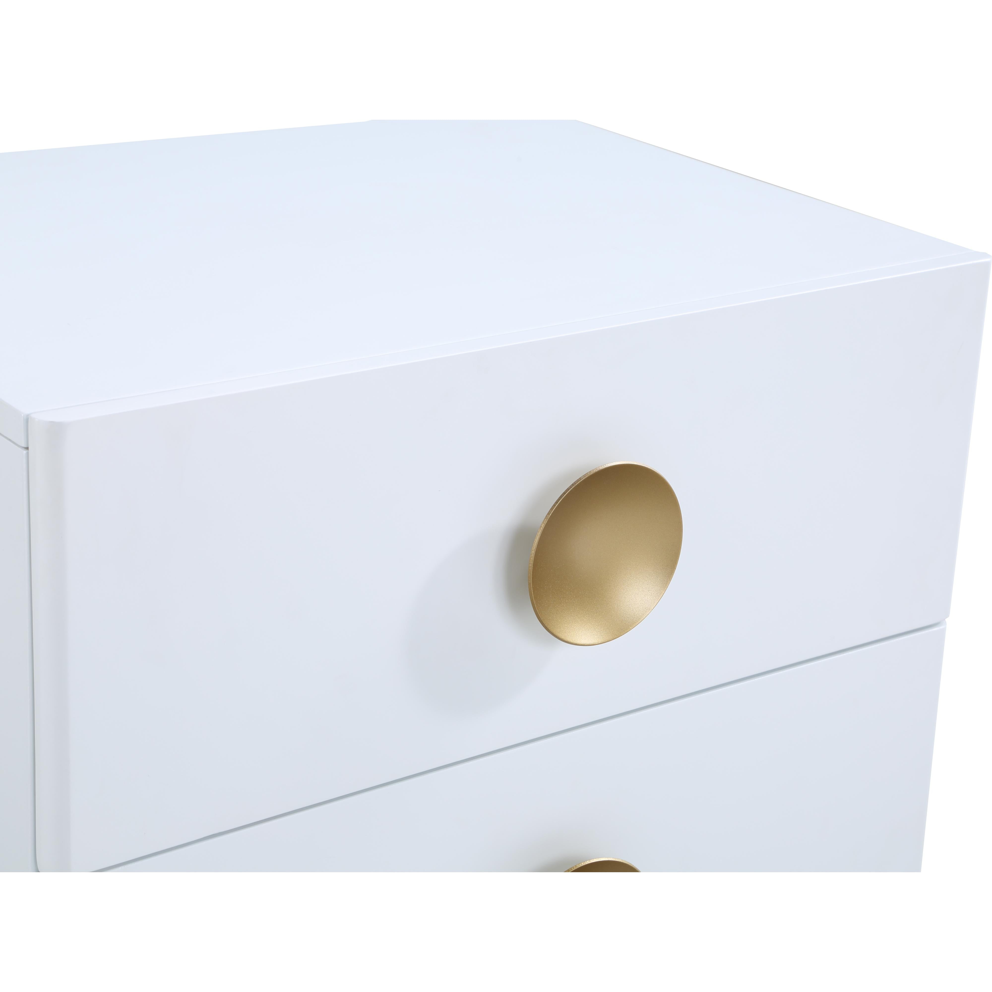 Meridian Zayne White Night Stand