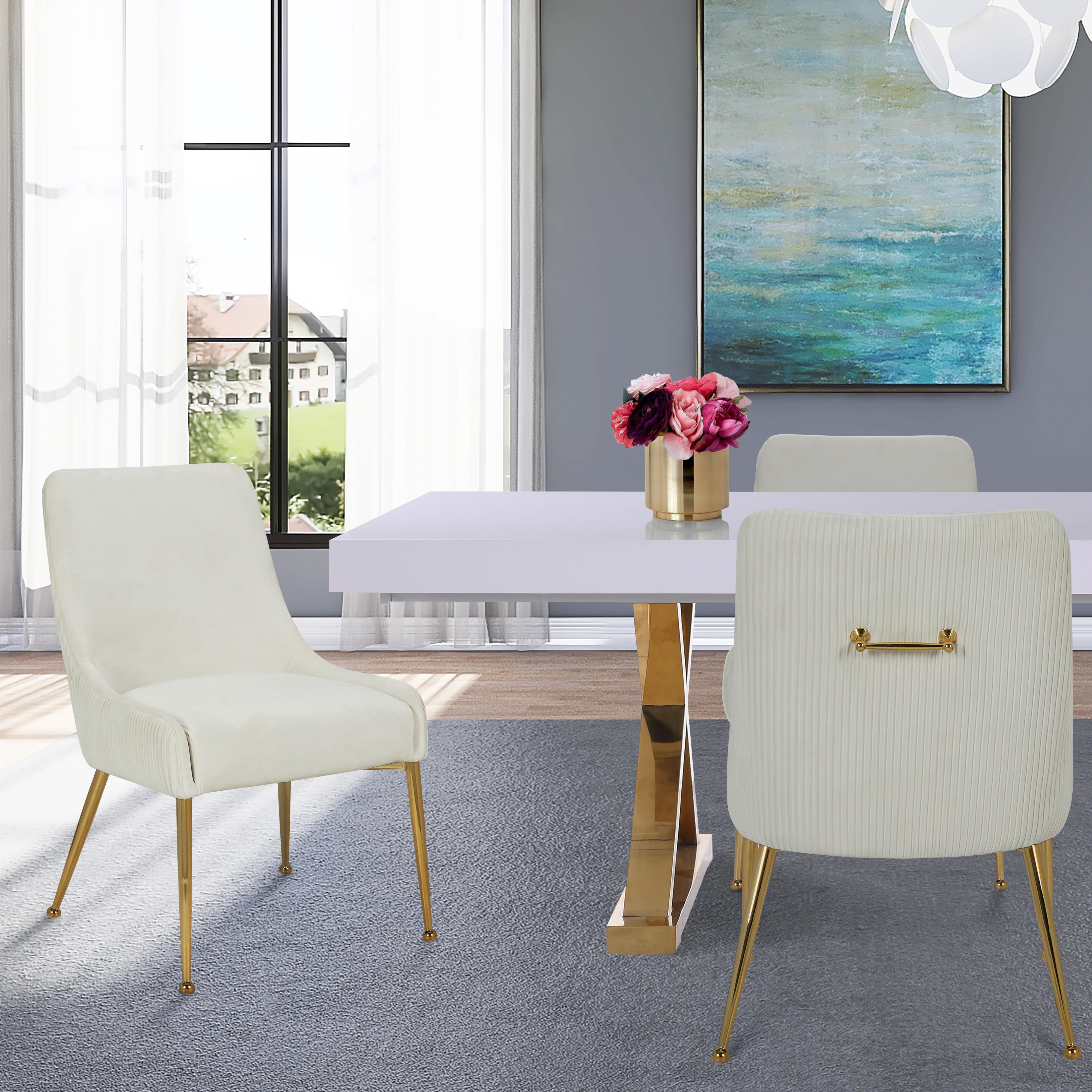 Meridian Ace Cream Velvet Dining Chair