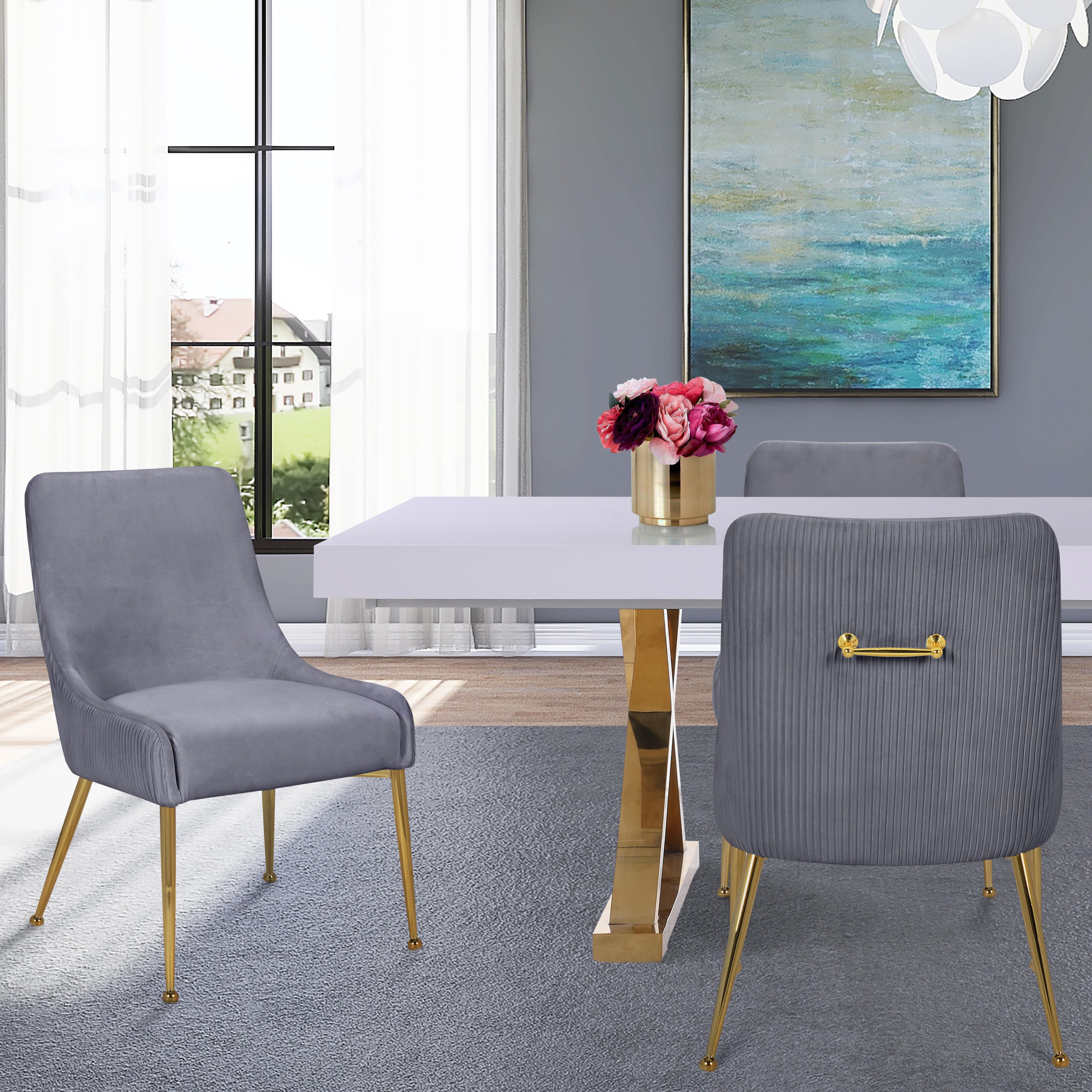 Meridian Ace Grey Velvet Dining Chair