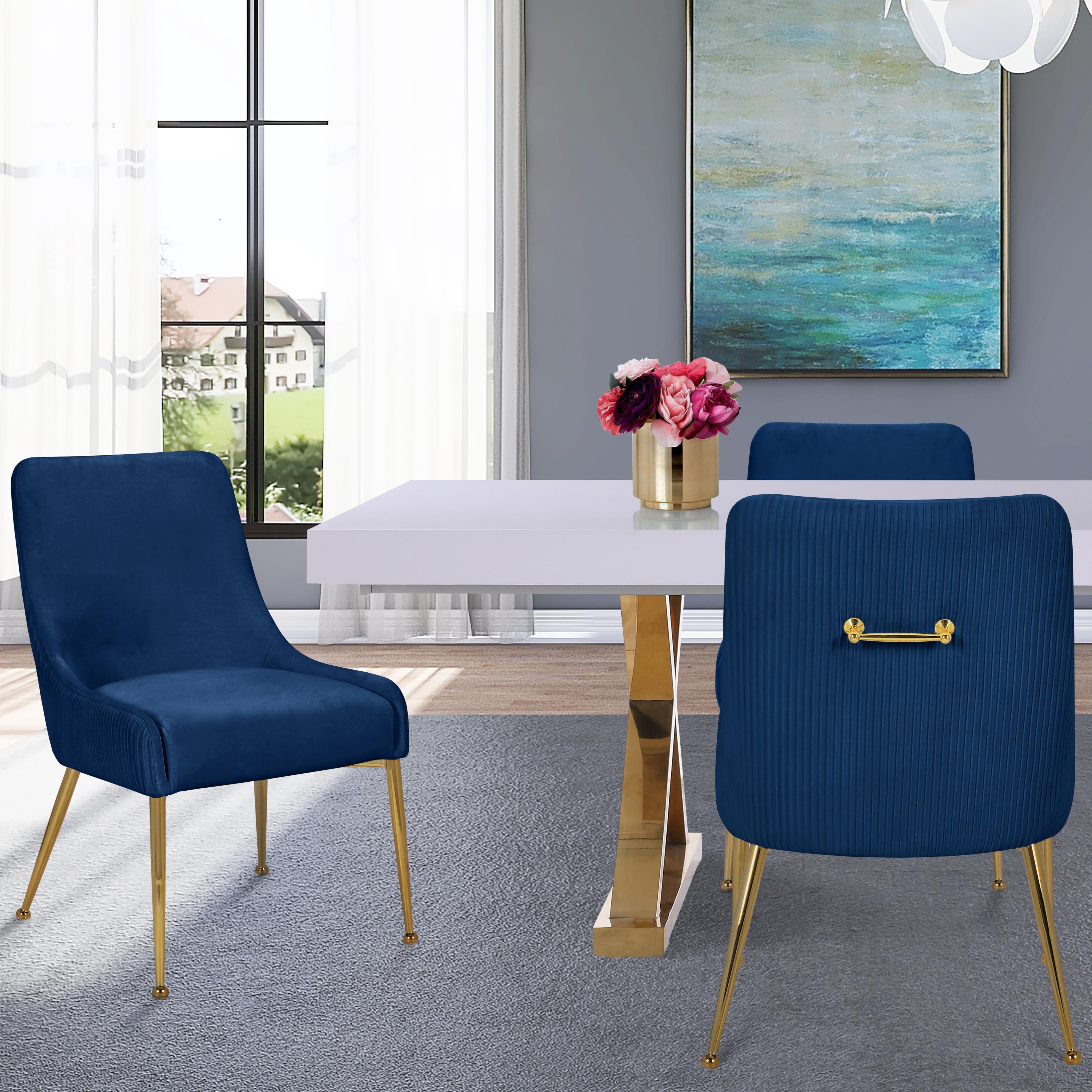 Meridian Ace Navy Velvet Dining Chair