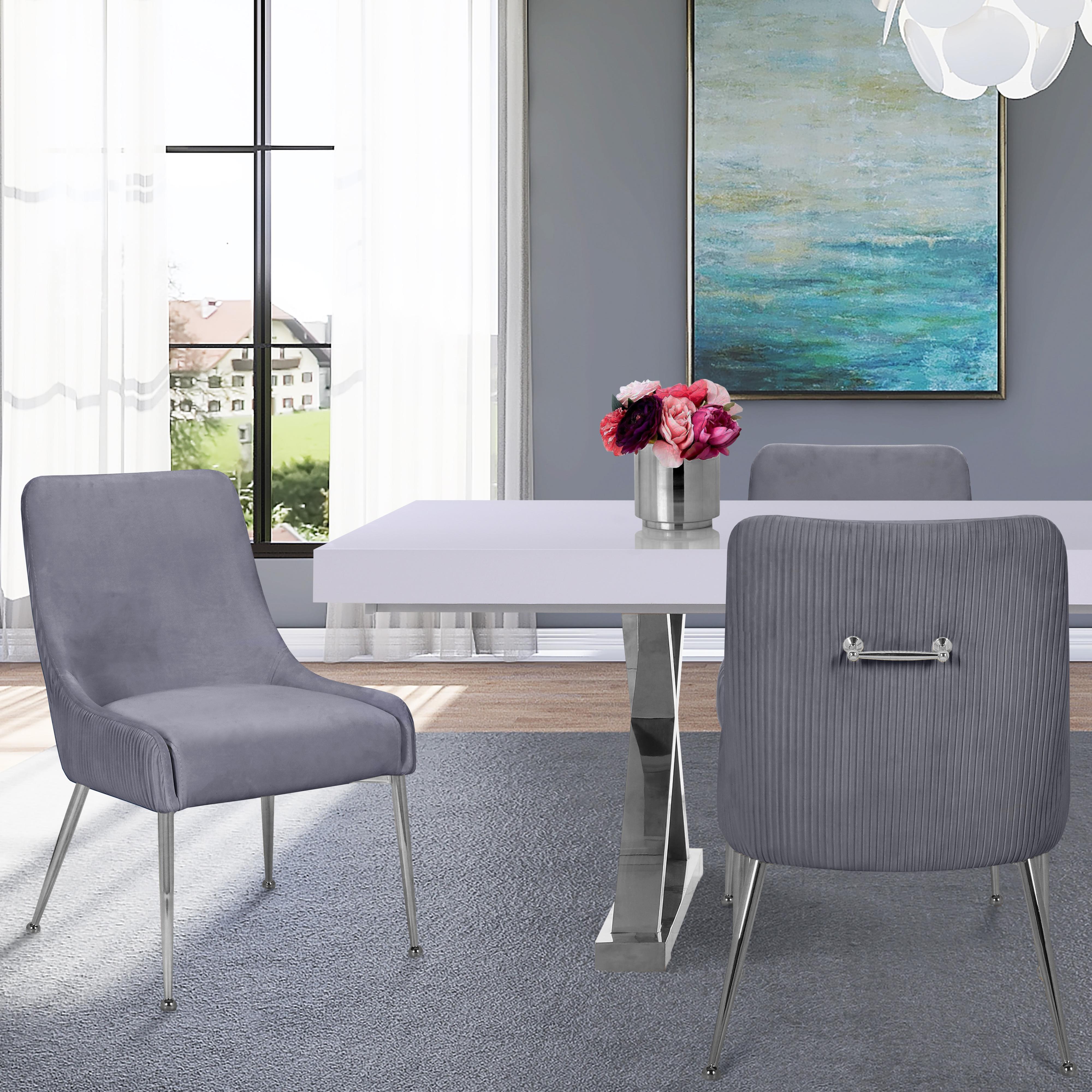 Meridian Ace Grey Velvet Dining Chair