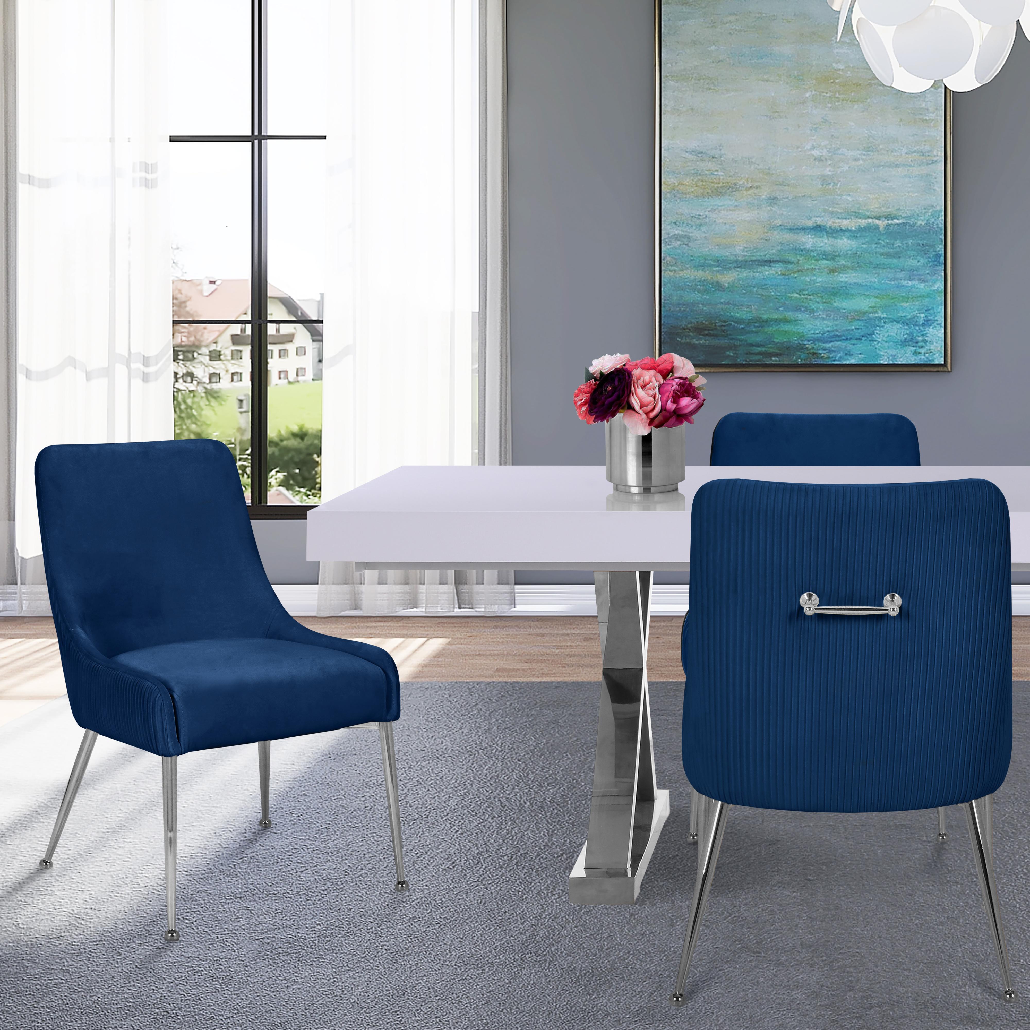 Meridian Ace Navy Velvet Dining Chair