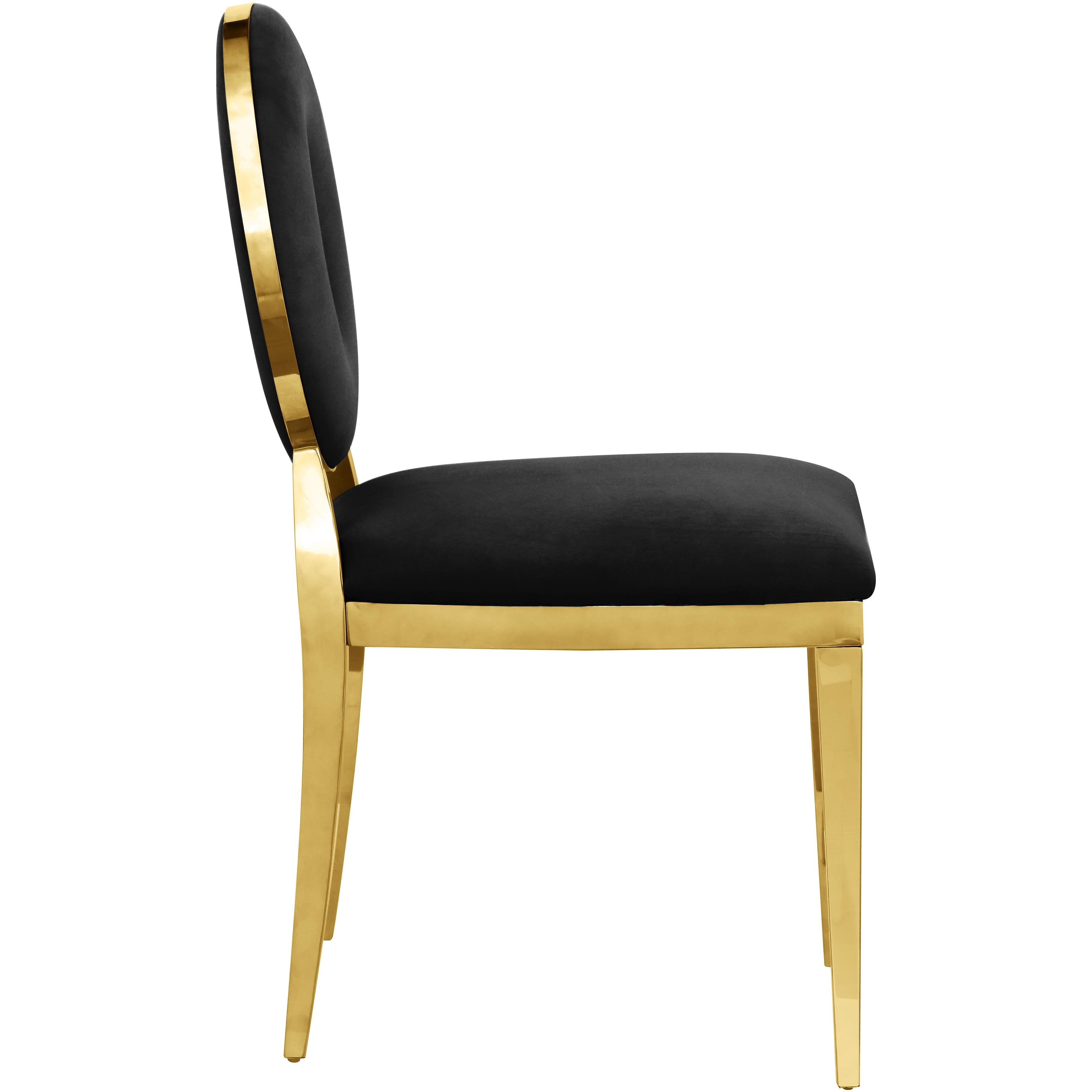 Meridian Carousel Black Velvet Dining Chair