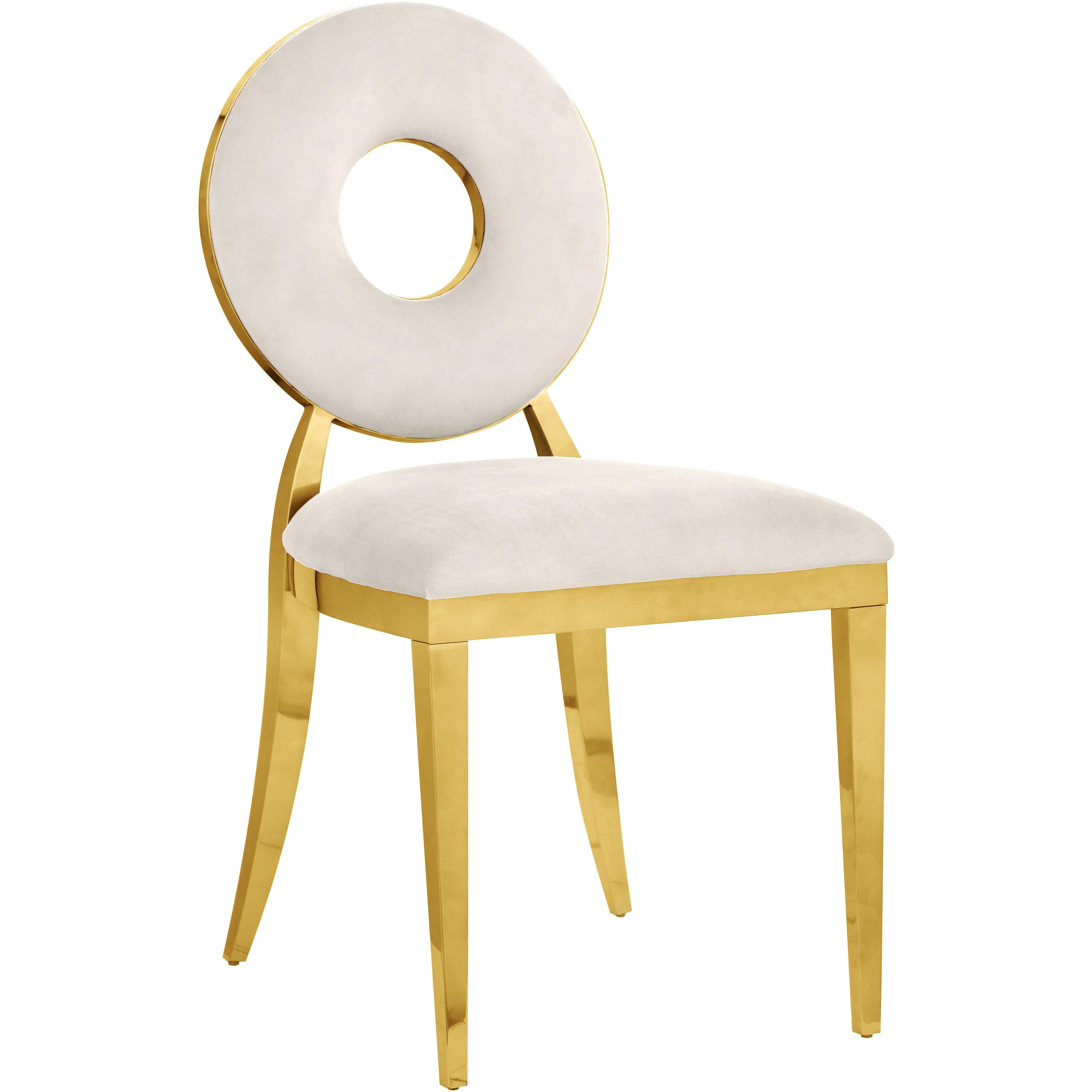 Meridian Carousel Cream Velvet Dining Chair