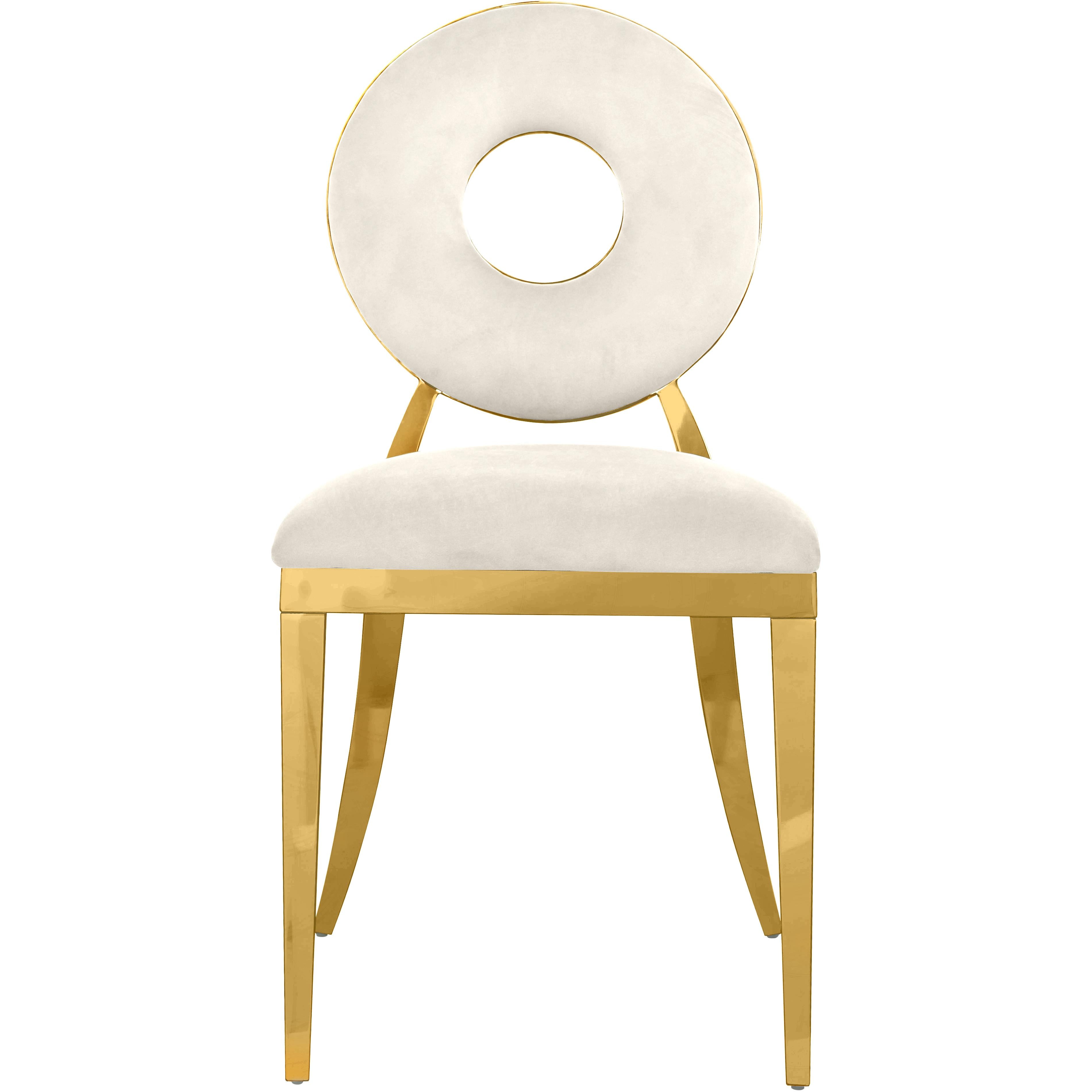 Meridian Carousel Cream Velvet Dining Chair