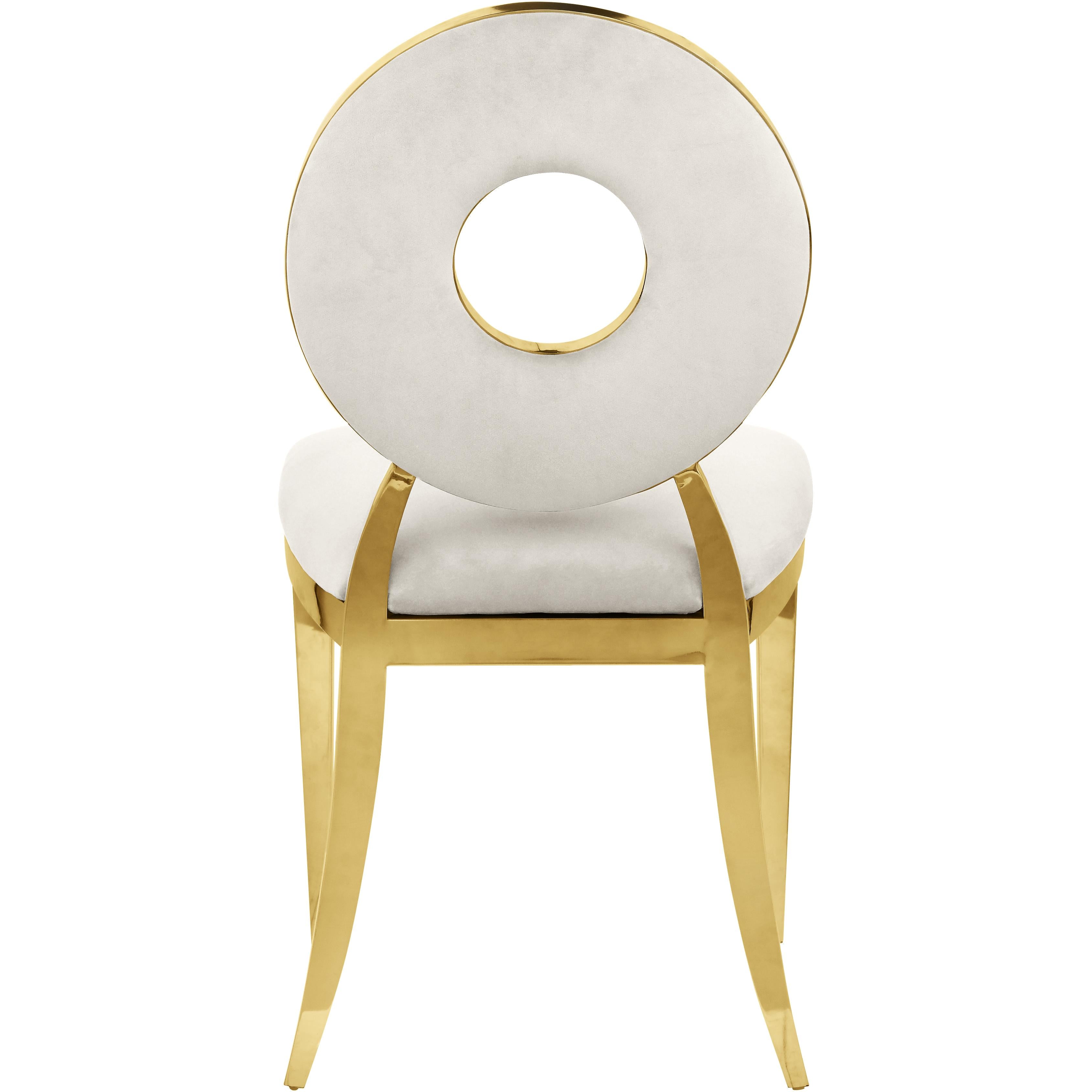 Meridian Carousel Cream Velvet Dining Chair