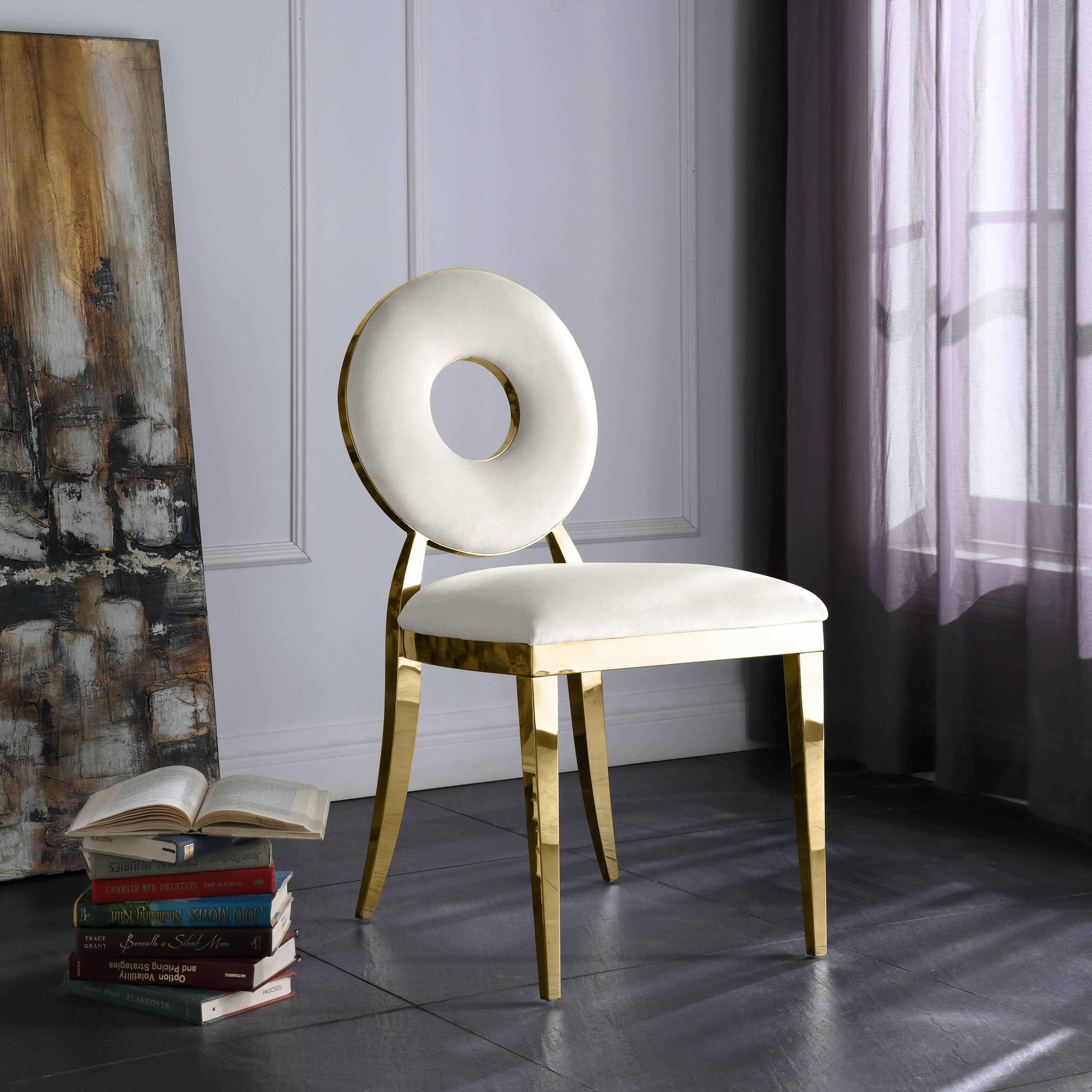 Meridian Carousel Cream Velvet Dining Chair