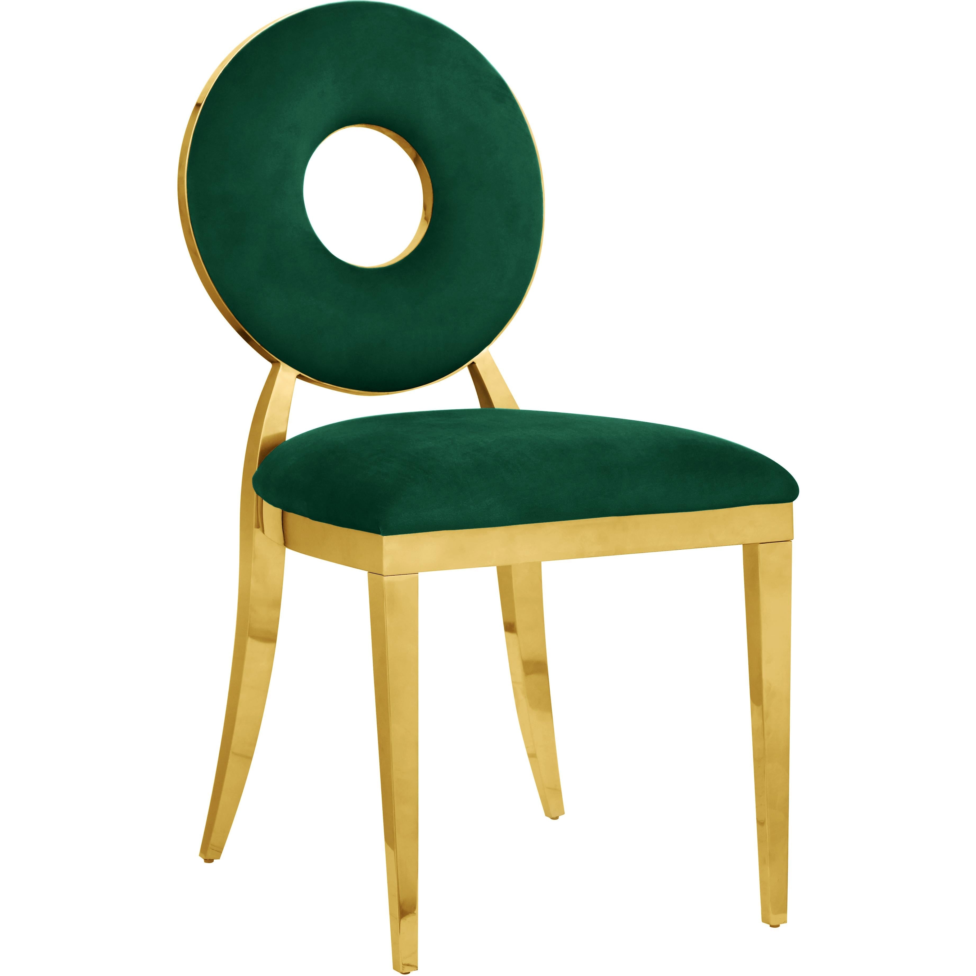 Meridian Carousel Green Velvet Dining Chair