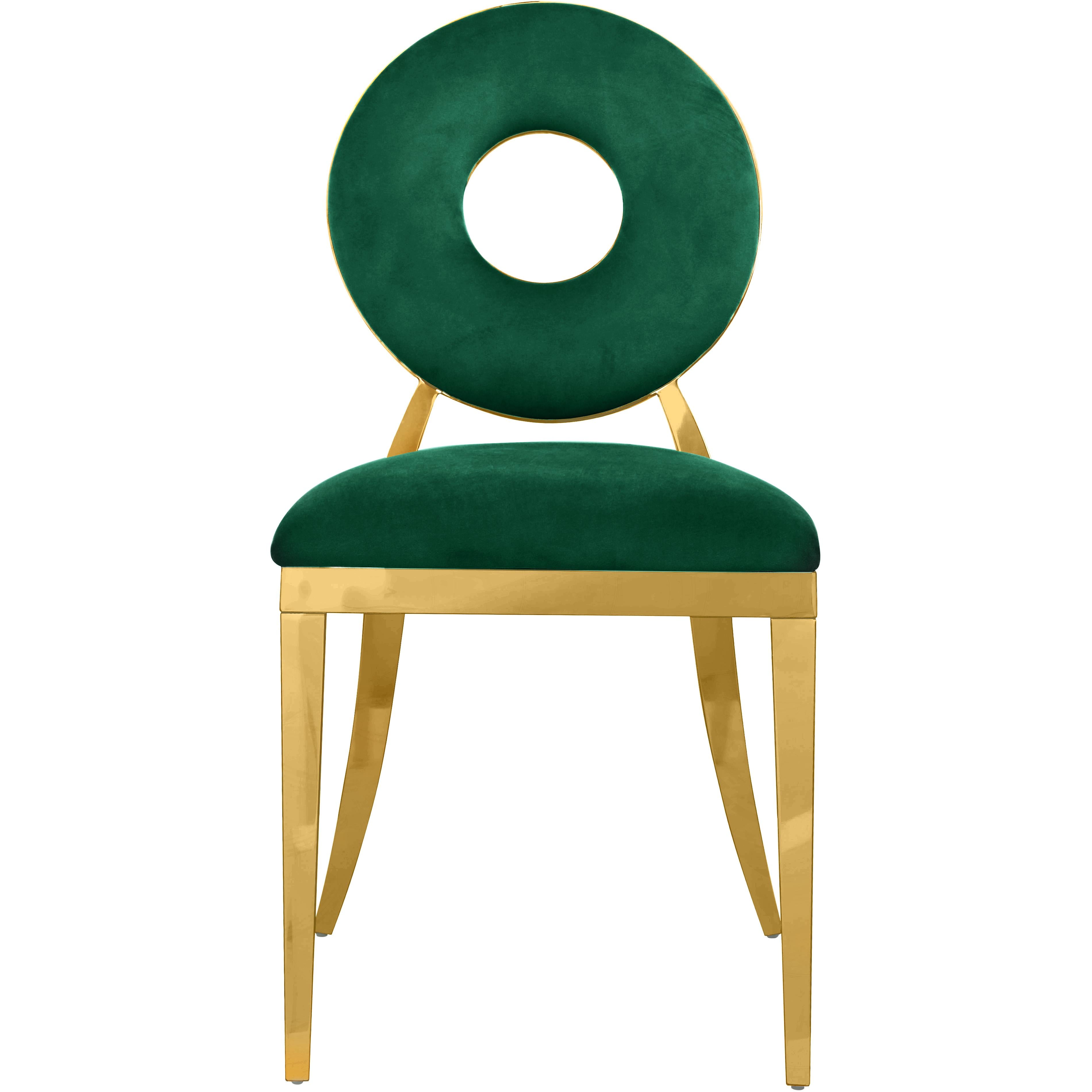 Meridian Carousel Green Velvet Dining Chair