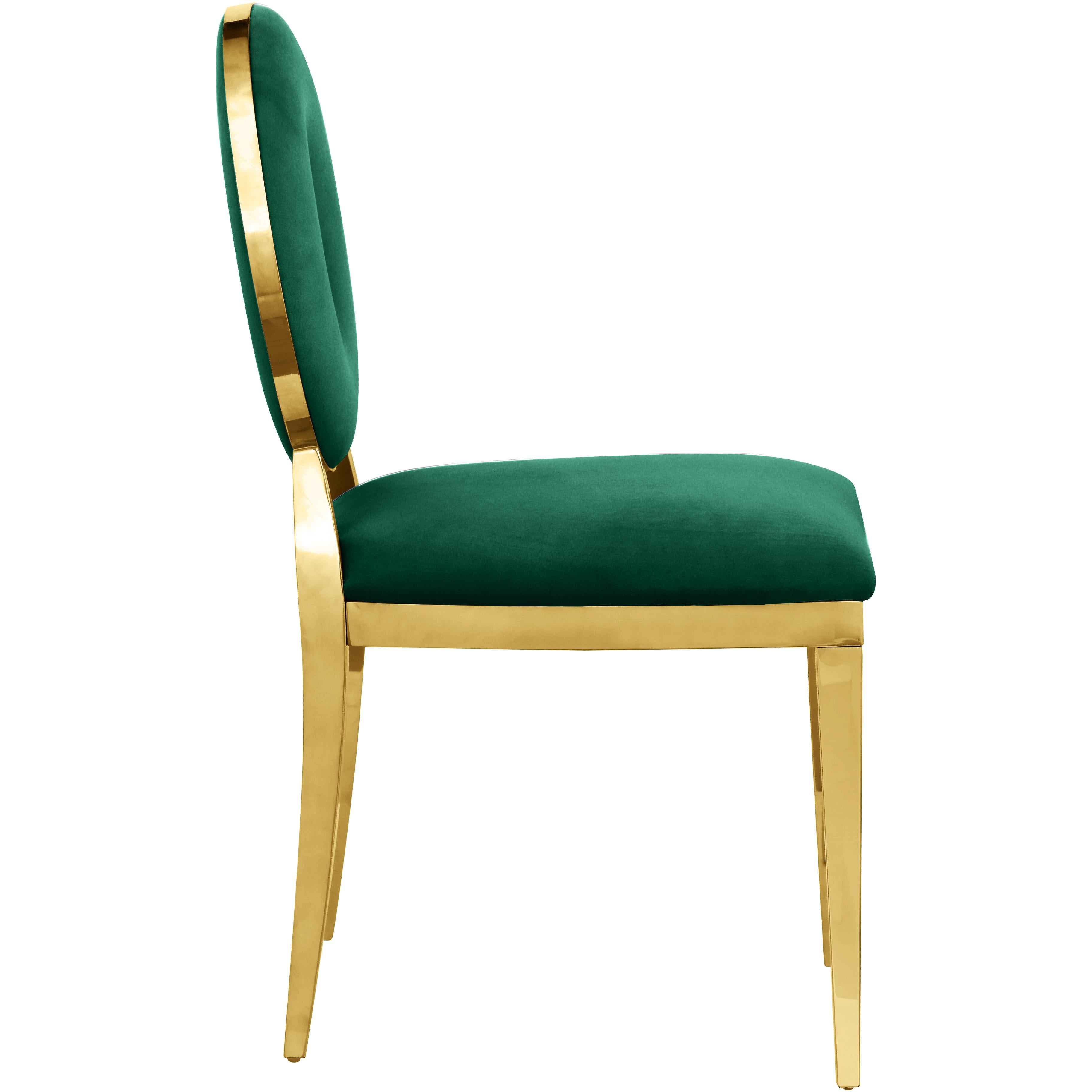 Meridian Carousel Green Velvet Dining Chair