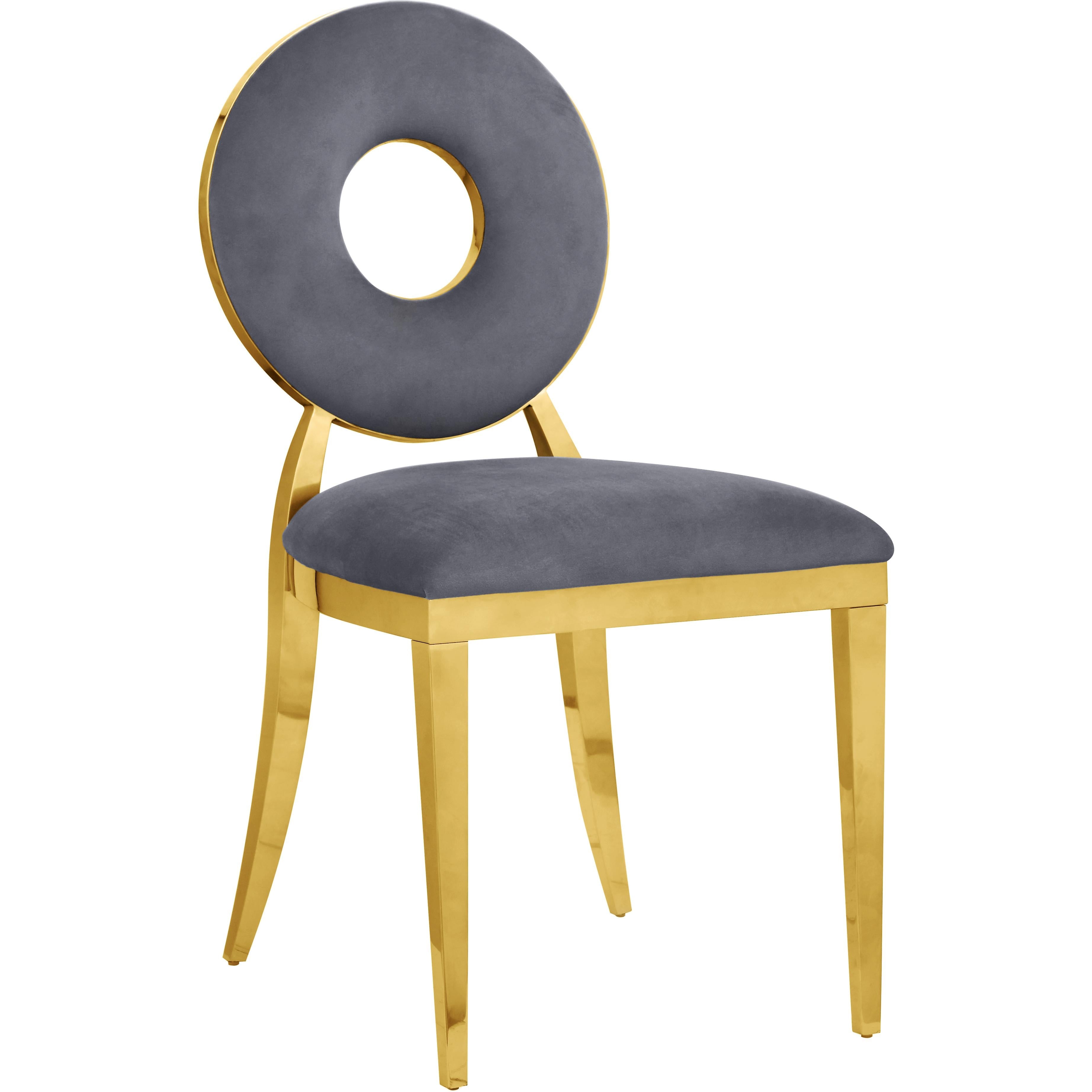 Meridian Carousel Grey Velvet Dining Chair