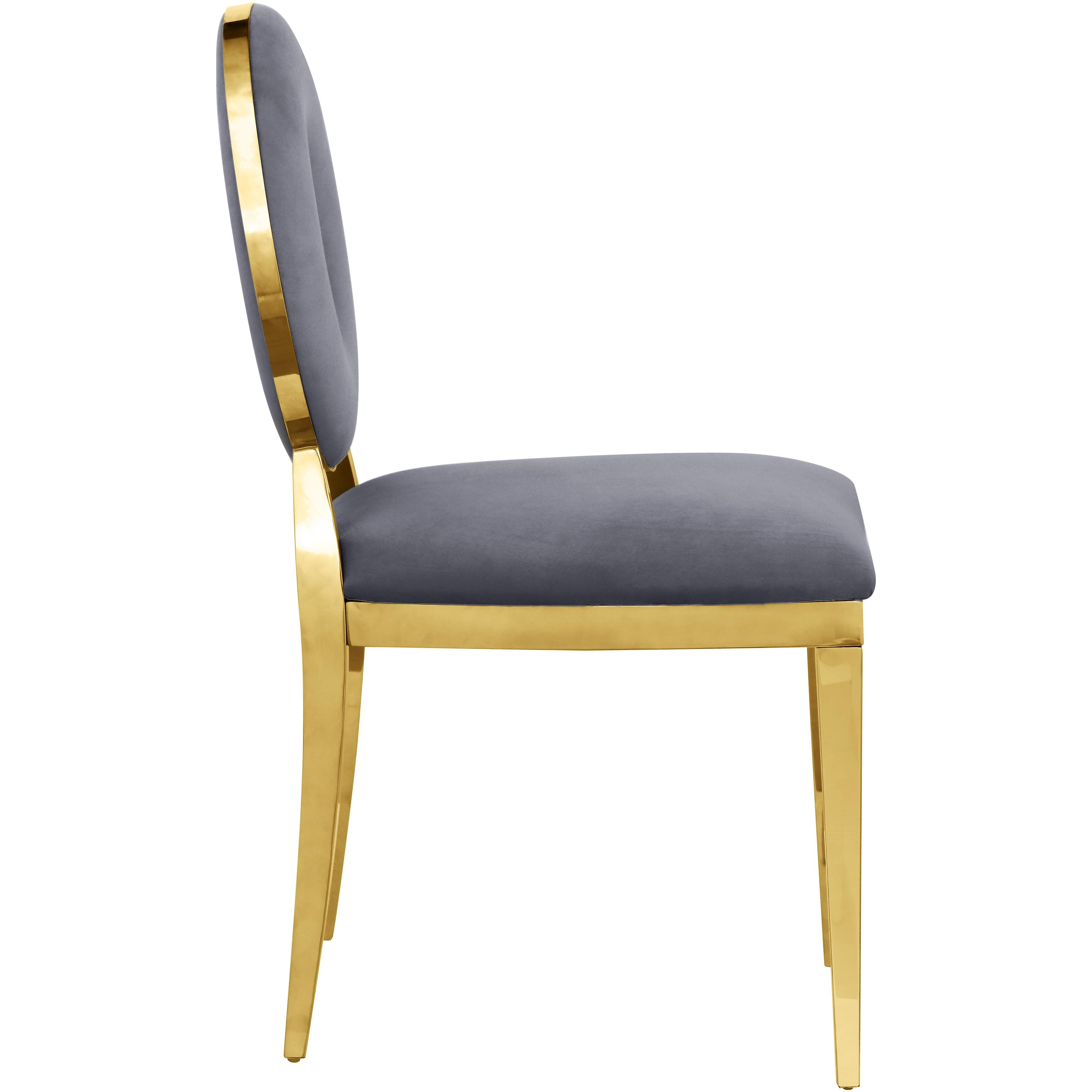 Meridian Carousel Grey Velvet Dining Chair