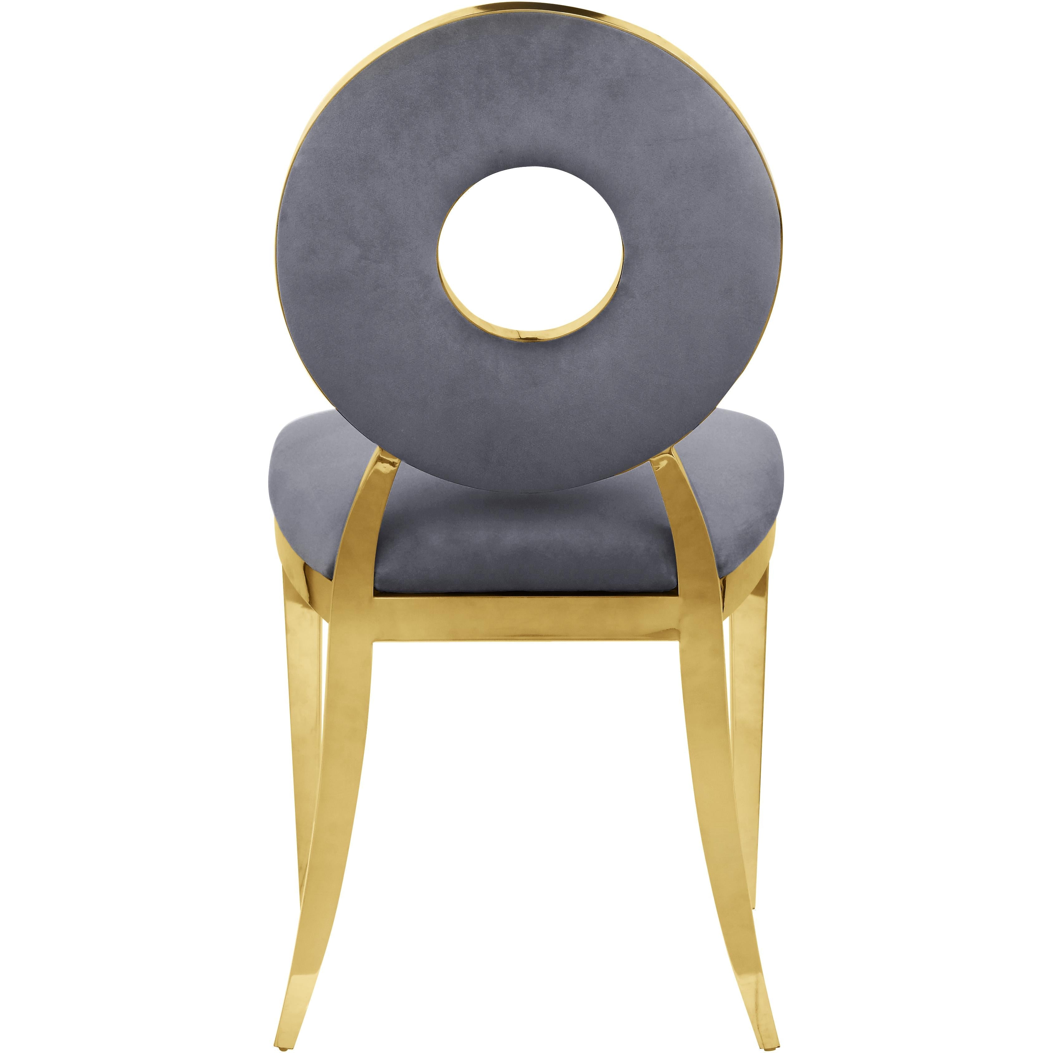 Meridian Carousel Grey Velvet Dining Chair