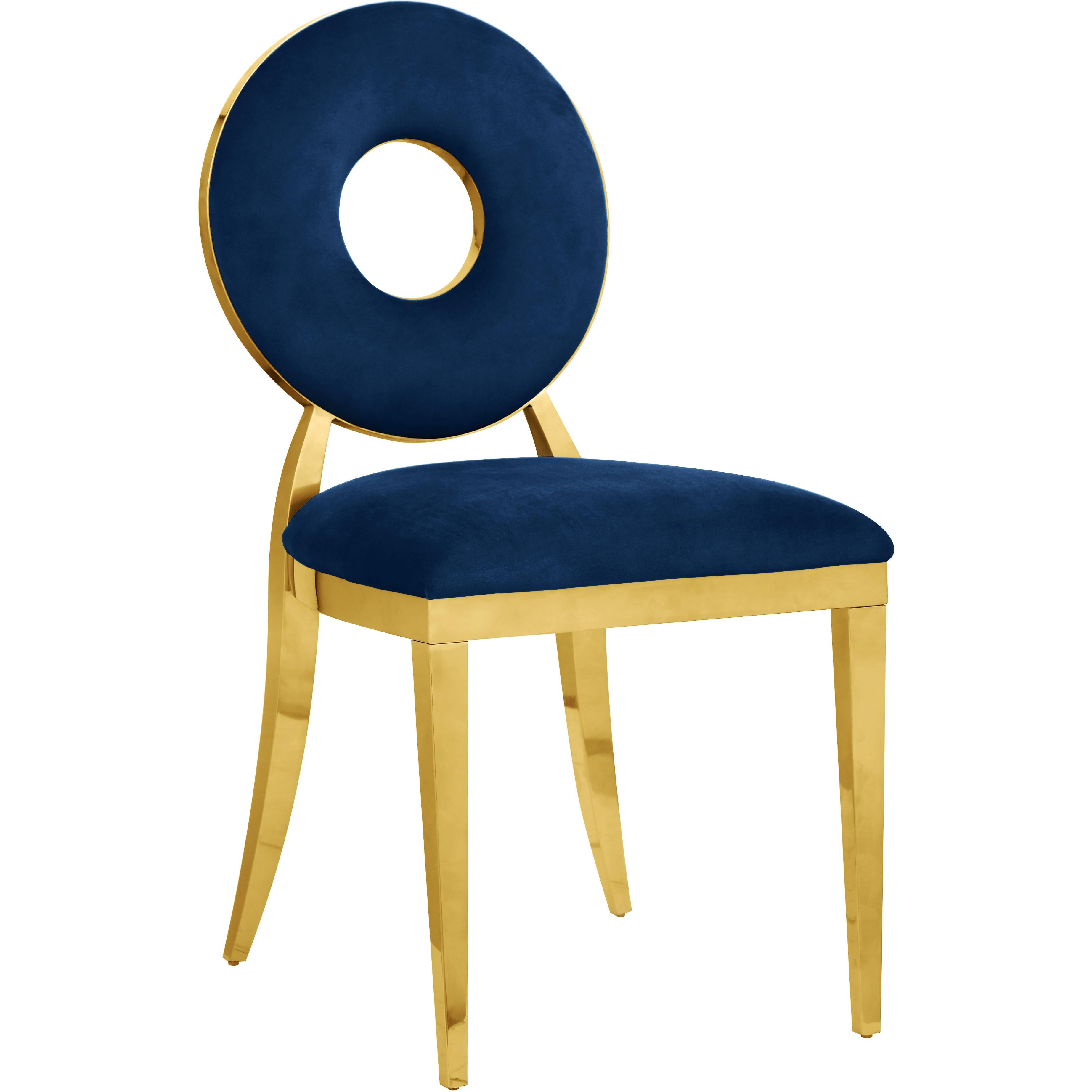 Meridian Carousel Navy Velvet Dining Chair