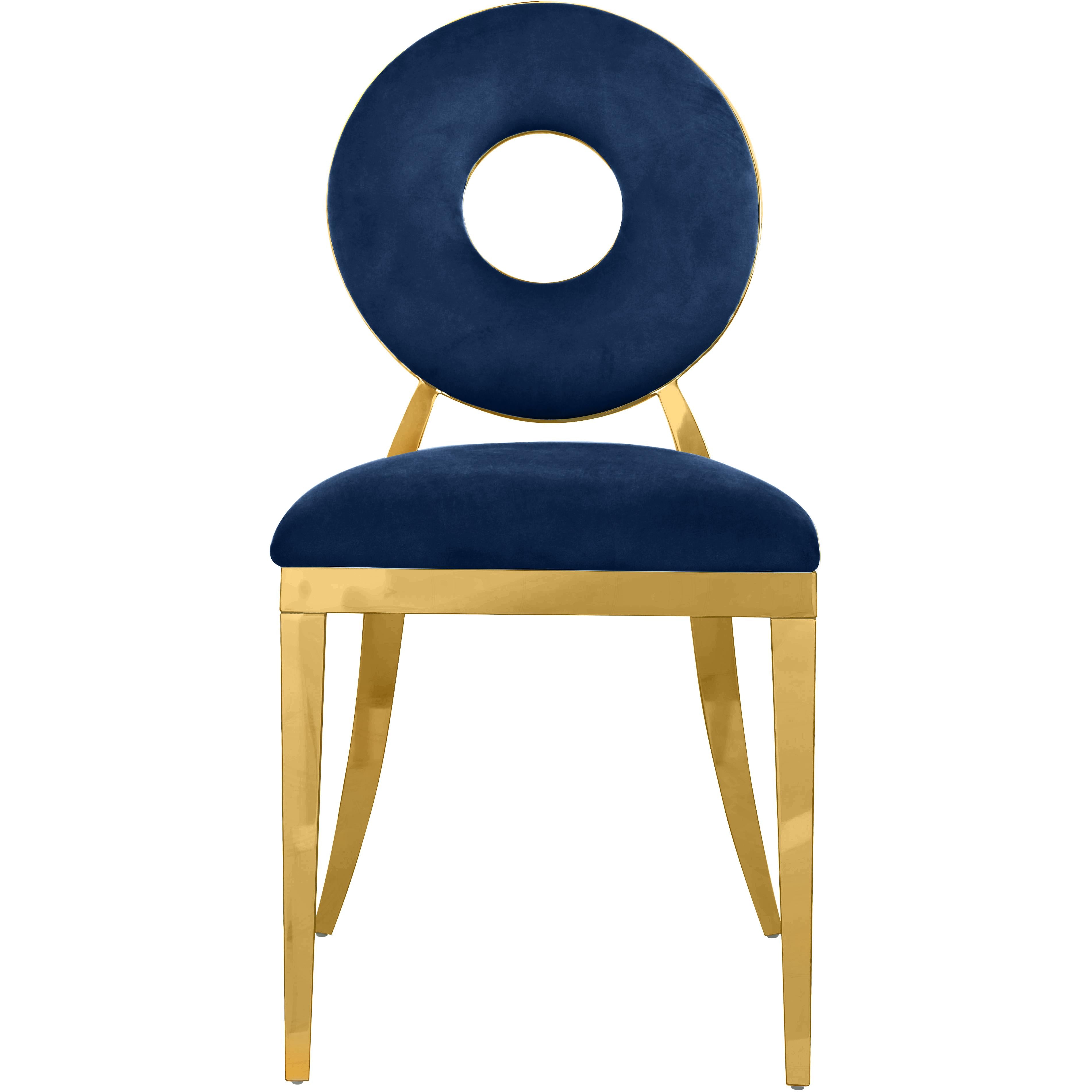 Meridian Carousel Navy Velvet Dining Chair