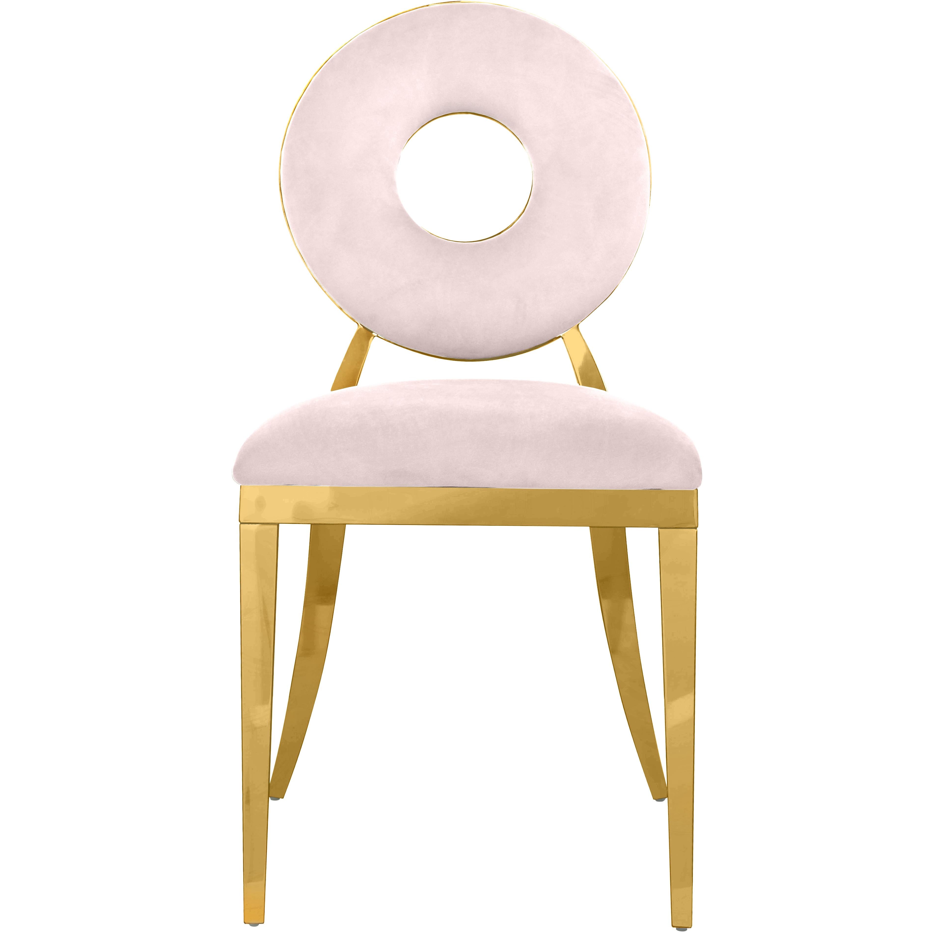 Meridian Carousel Pink Velvet Dining Chair