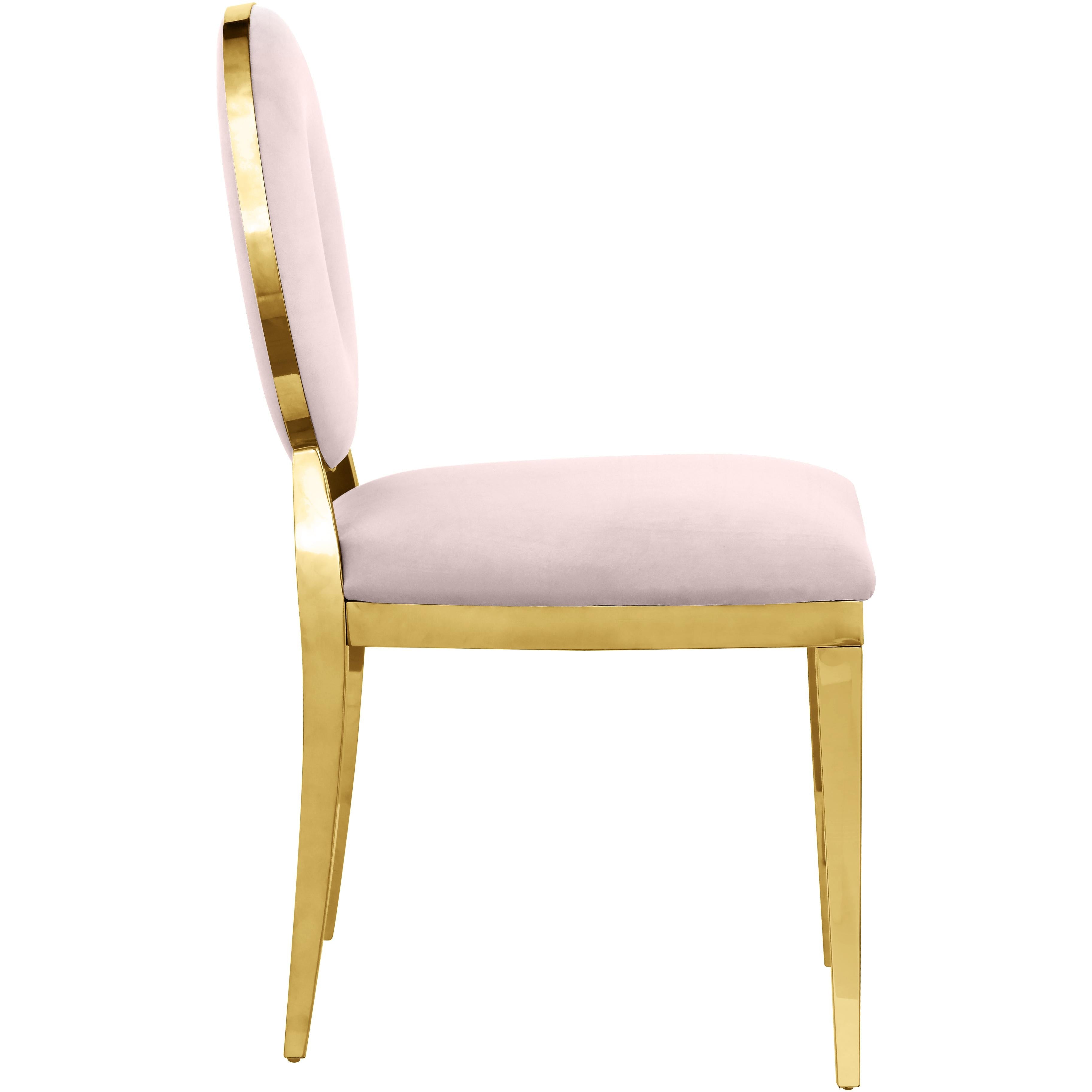 Meridian Carousel Pink Velvet Dining Chair