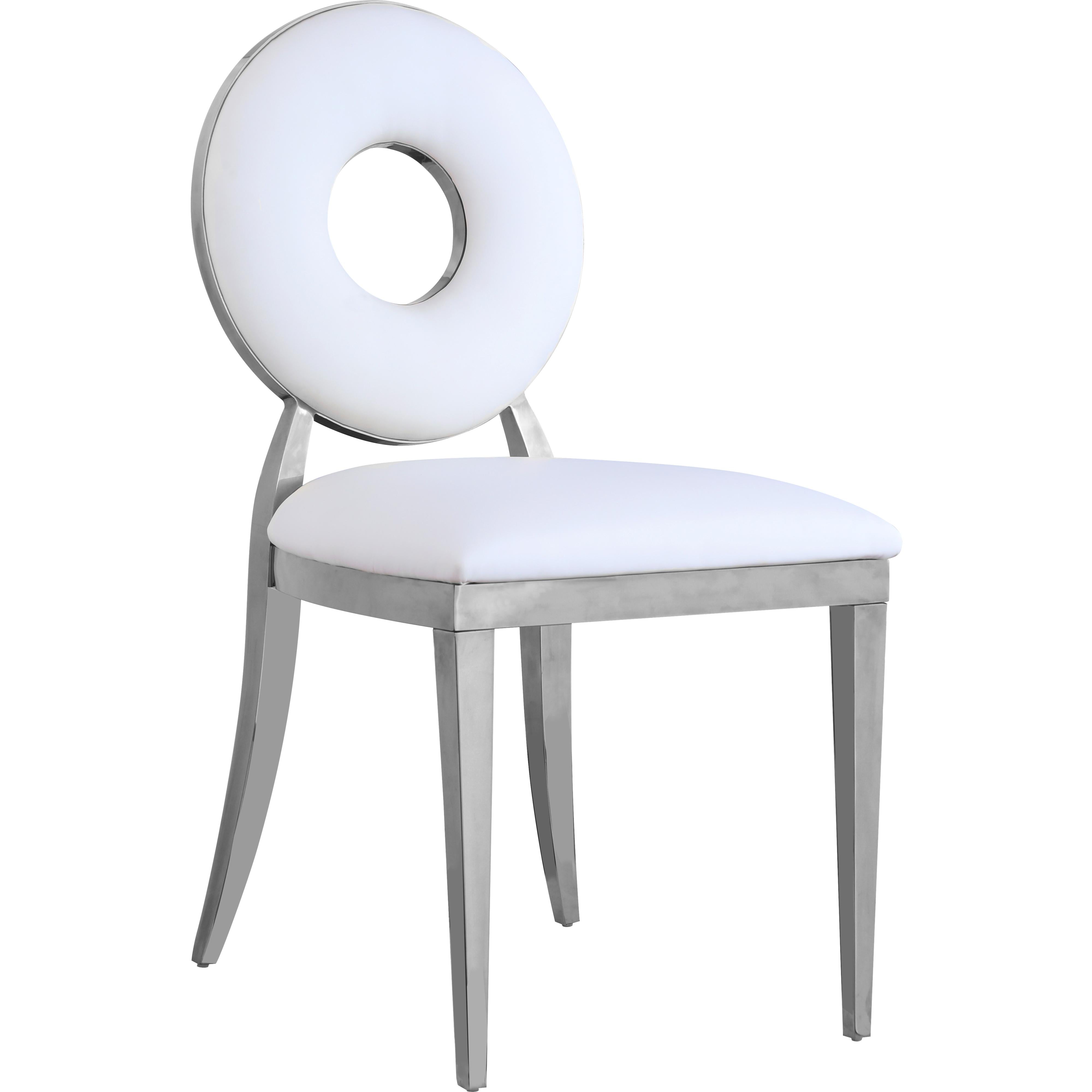 Meridian Carousel White Vegan Leather Dining Chair