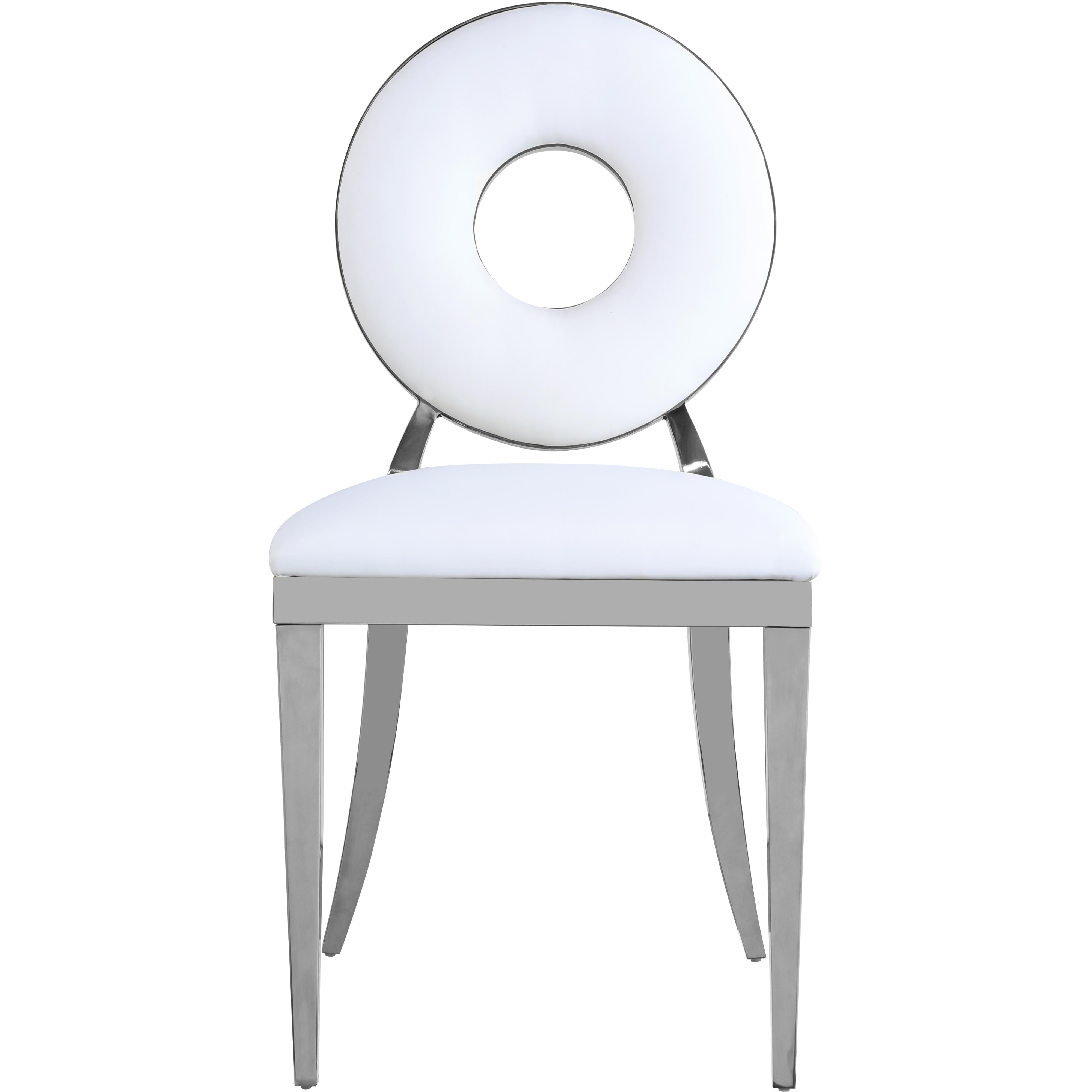 Meridian Carousel White Vegan Leather Dining Chair