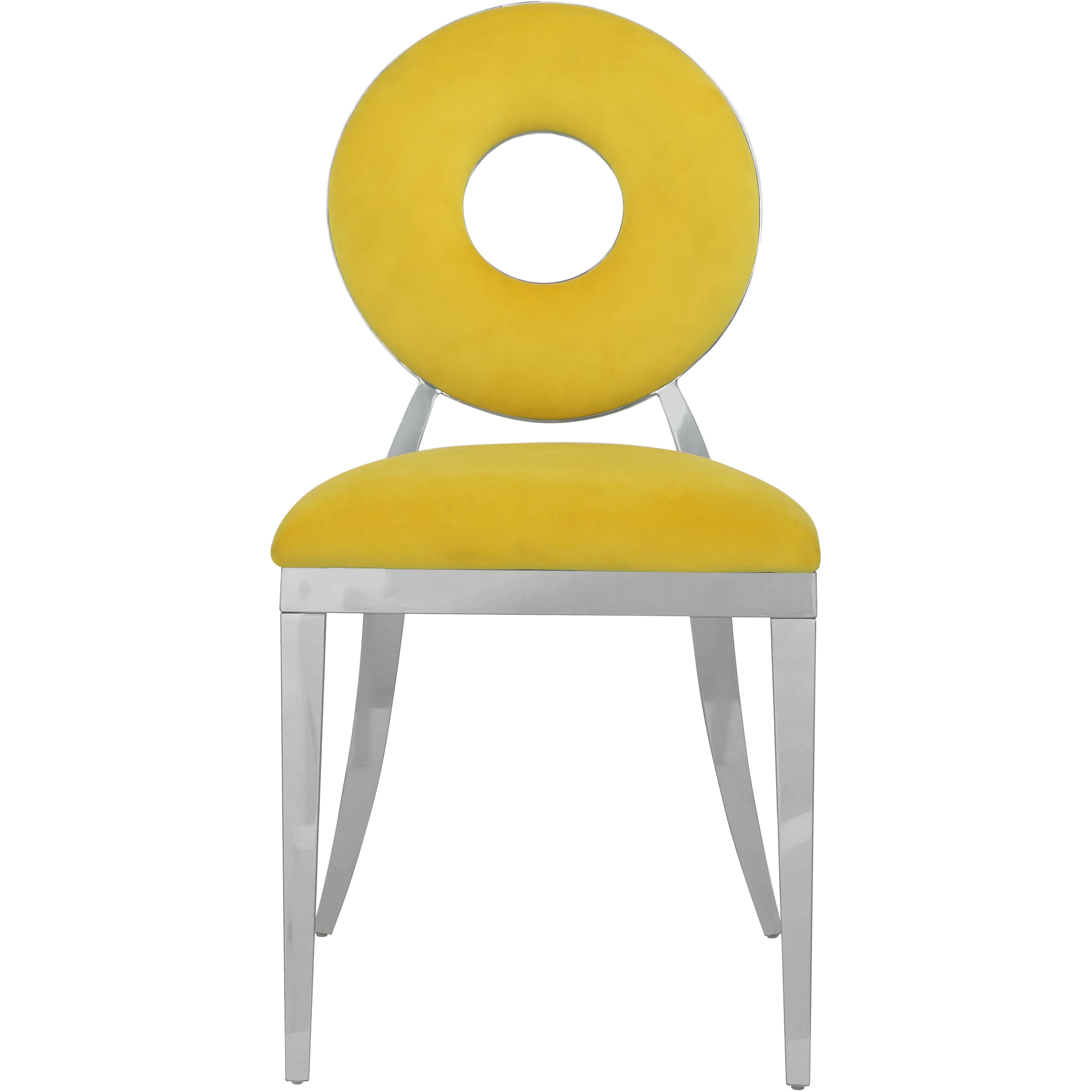 Meridian Carousel Yellow Velvet Dining Chair