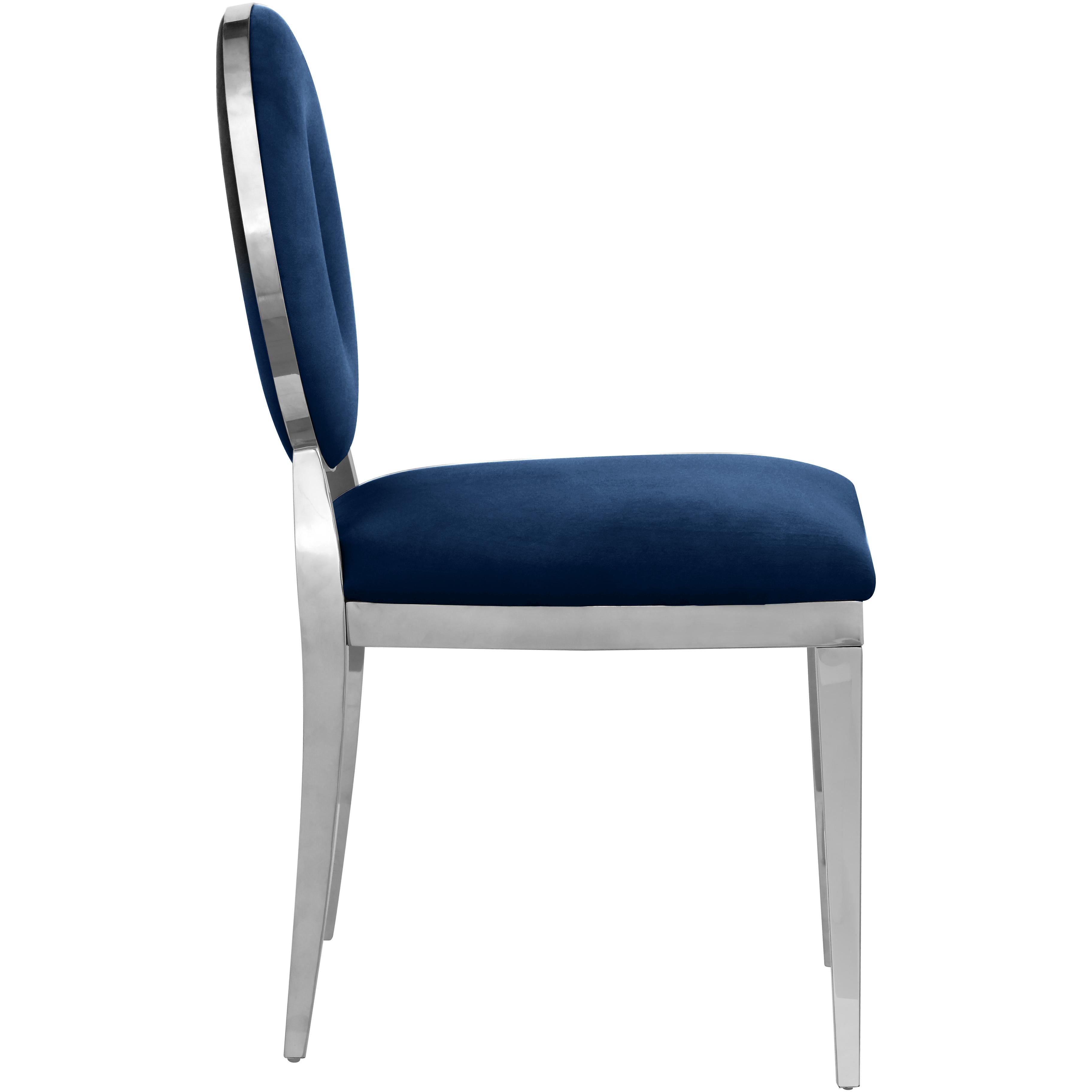 Meridian Carousel Navy Velvet Dining Chair