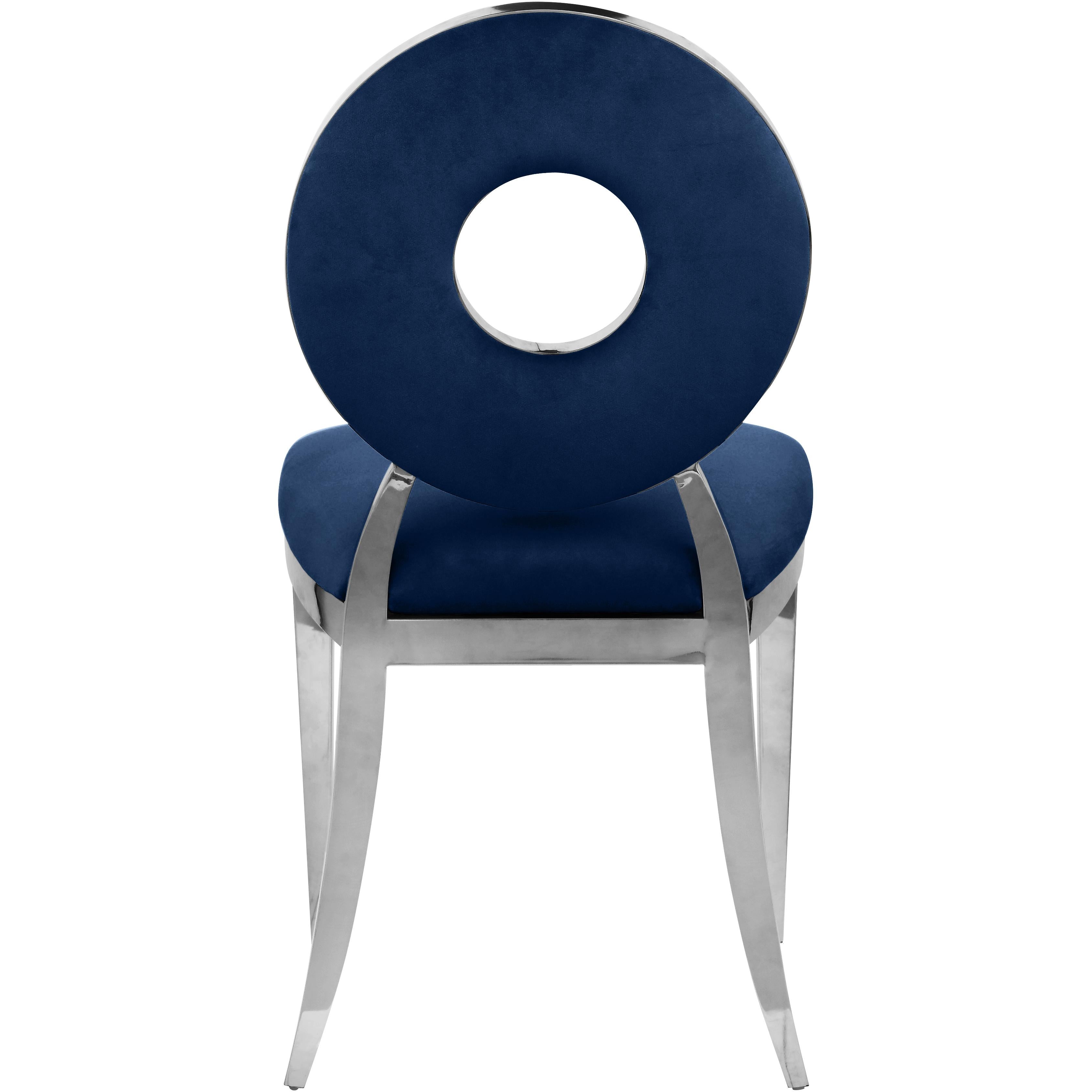 Meridian Carousel Navy Velvet Dining Chair