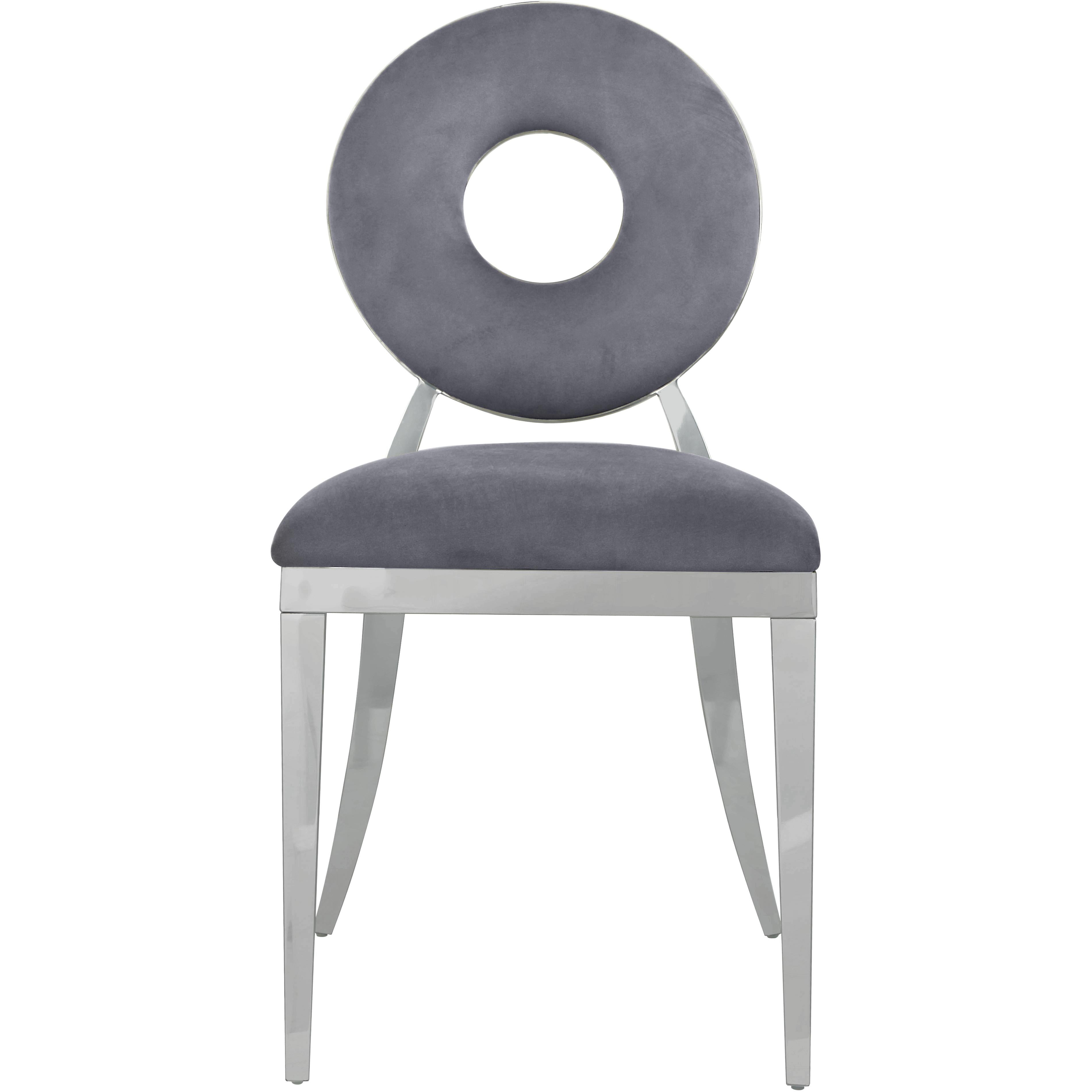 Meridian Carousel Grey Velvet Dining Chair