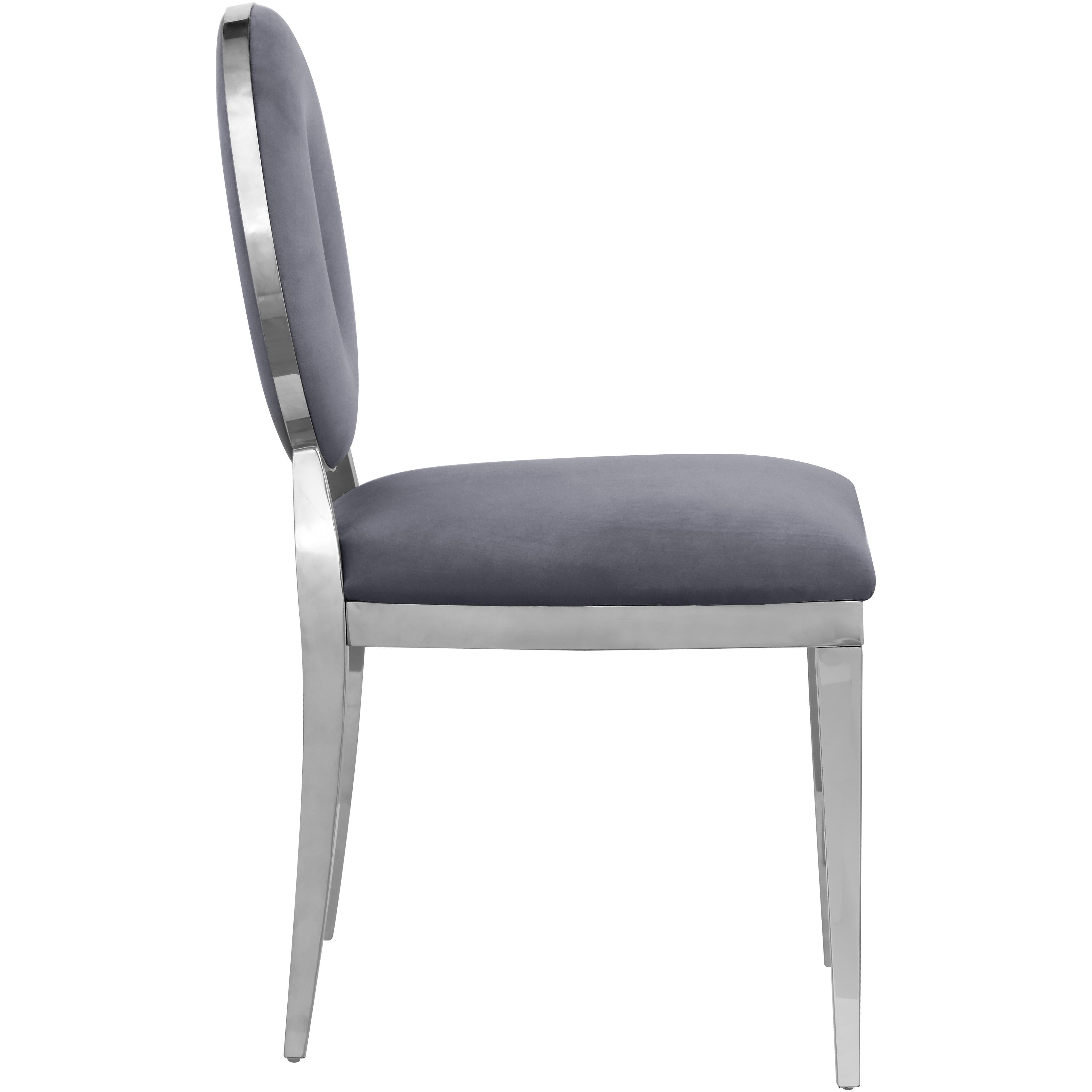 Meridian Carousel Grey Velvet Dining Chair