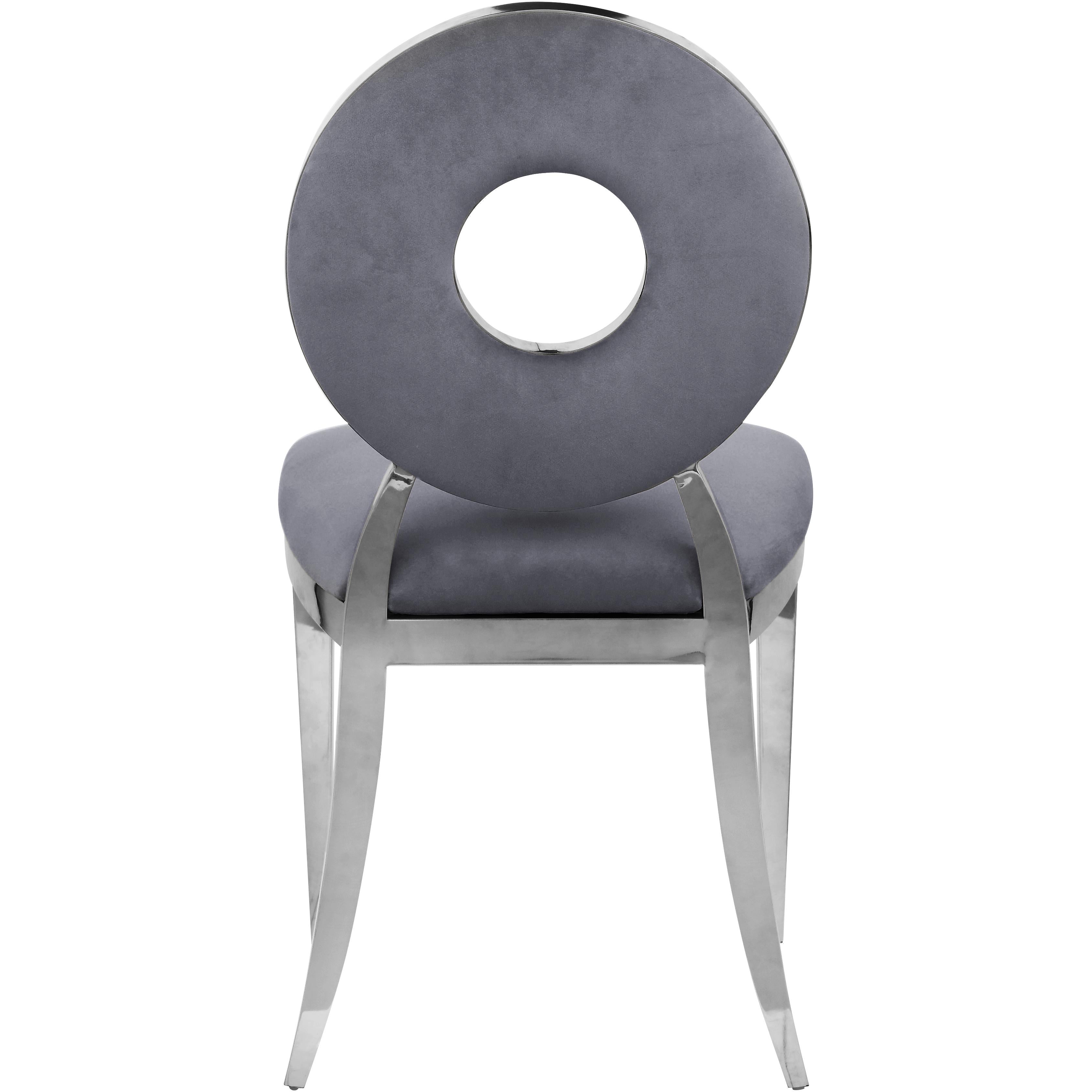 Meridian Carousel Grey Velvet Dining Chair