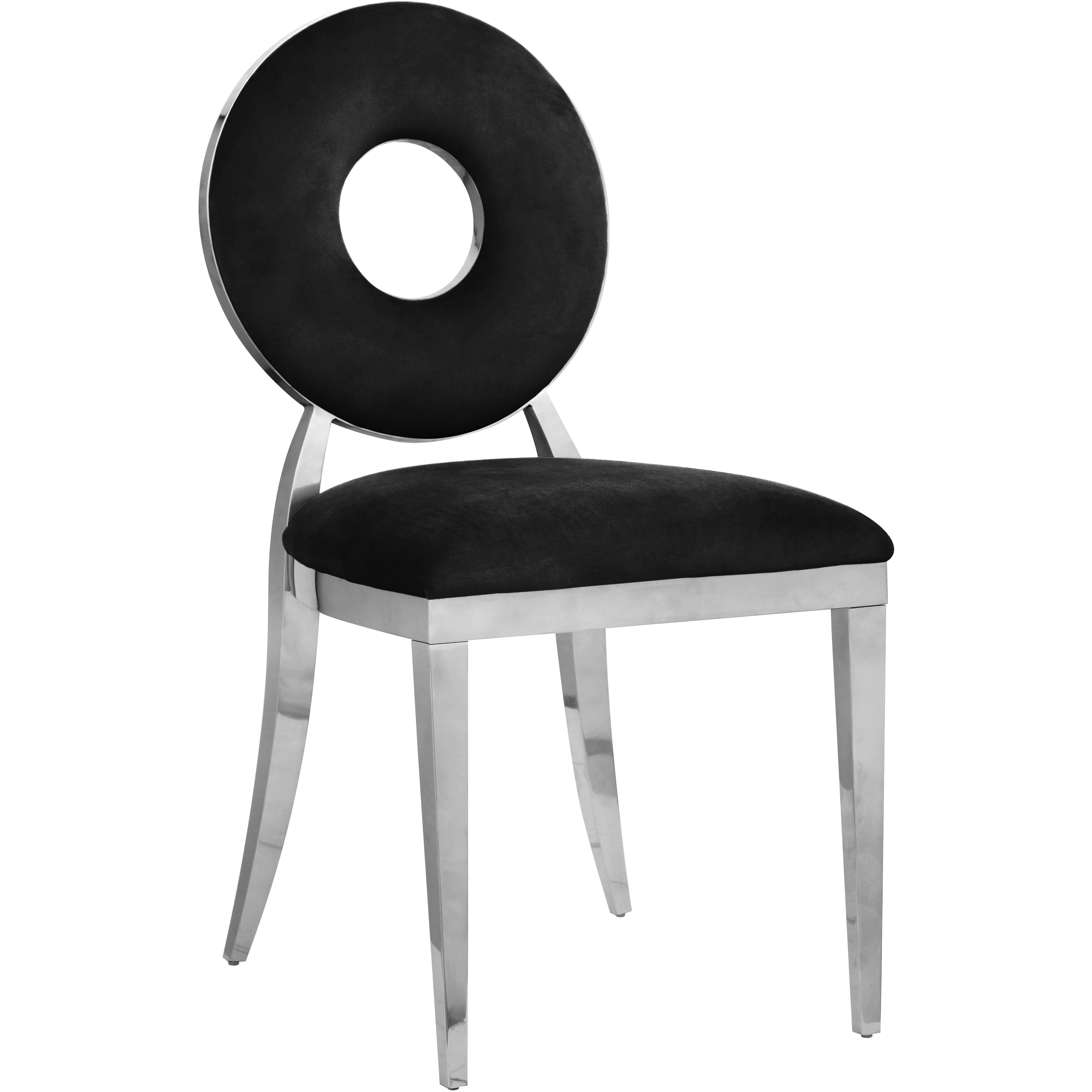 Meridian Carousel Black Velvet Dining Chair