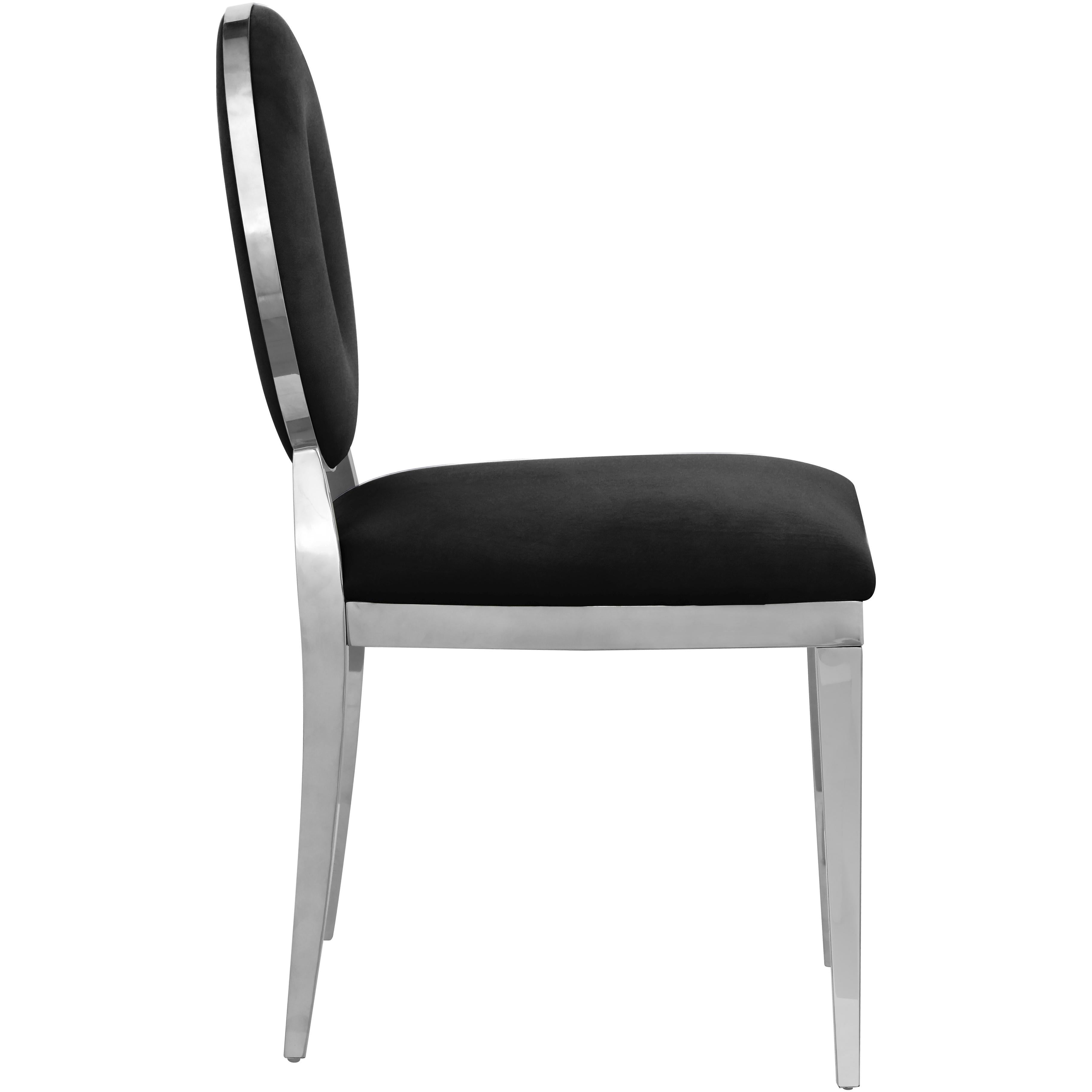 Meridian Carousel Black Velvet Dining Chair