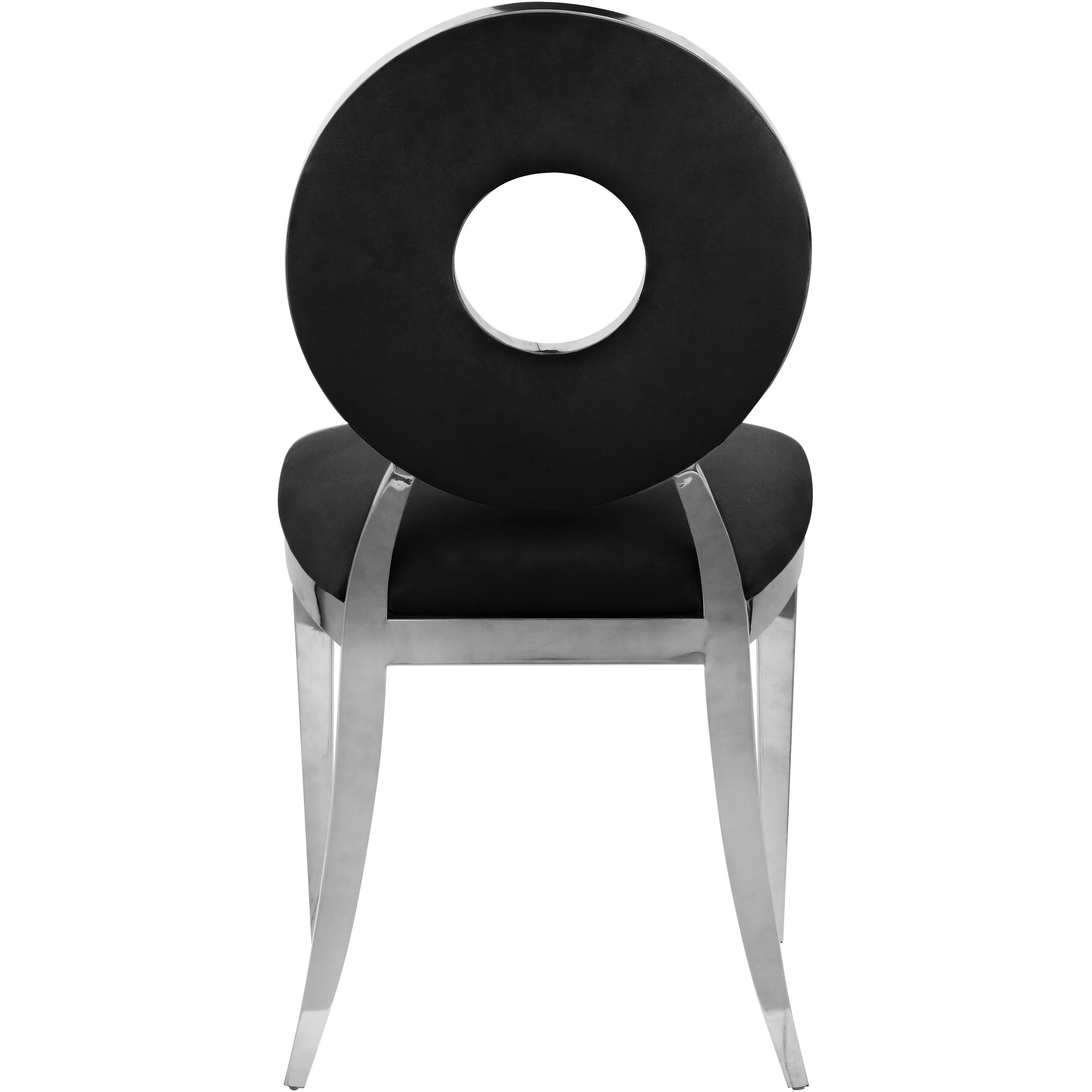 Meridian Carousel Black Velvet Dining Chair