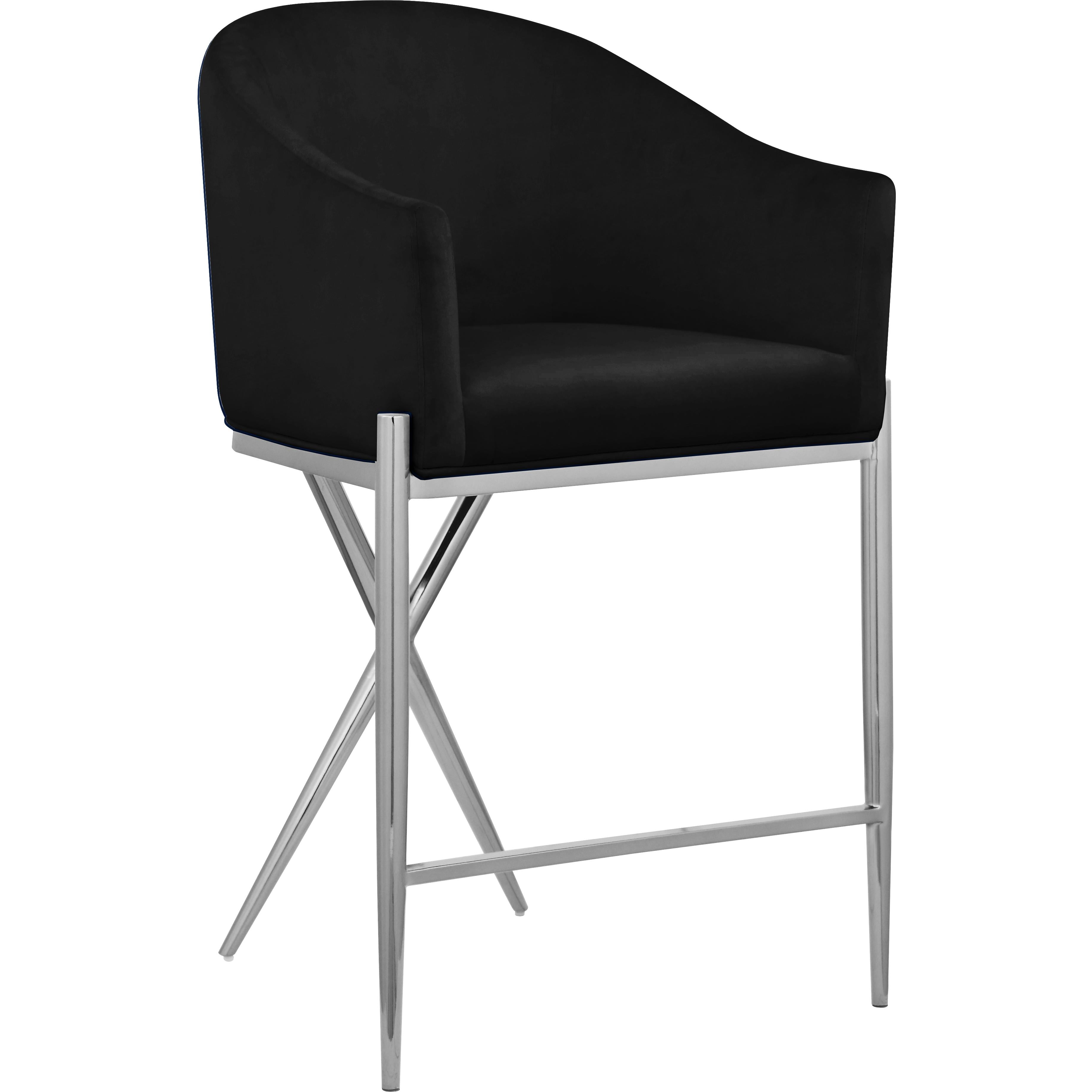 Meridian Xavier Black Velvet Counter Stool