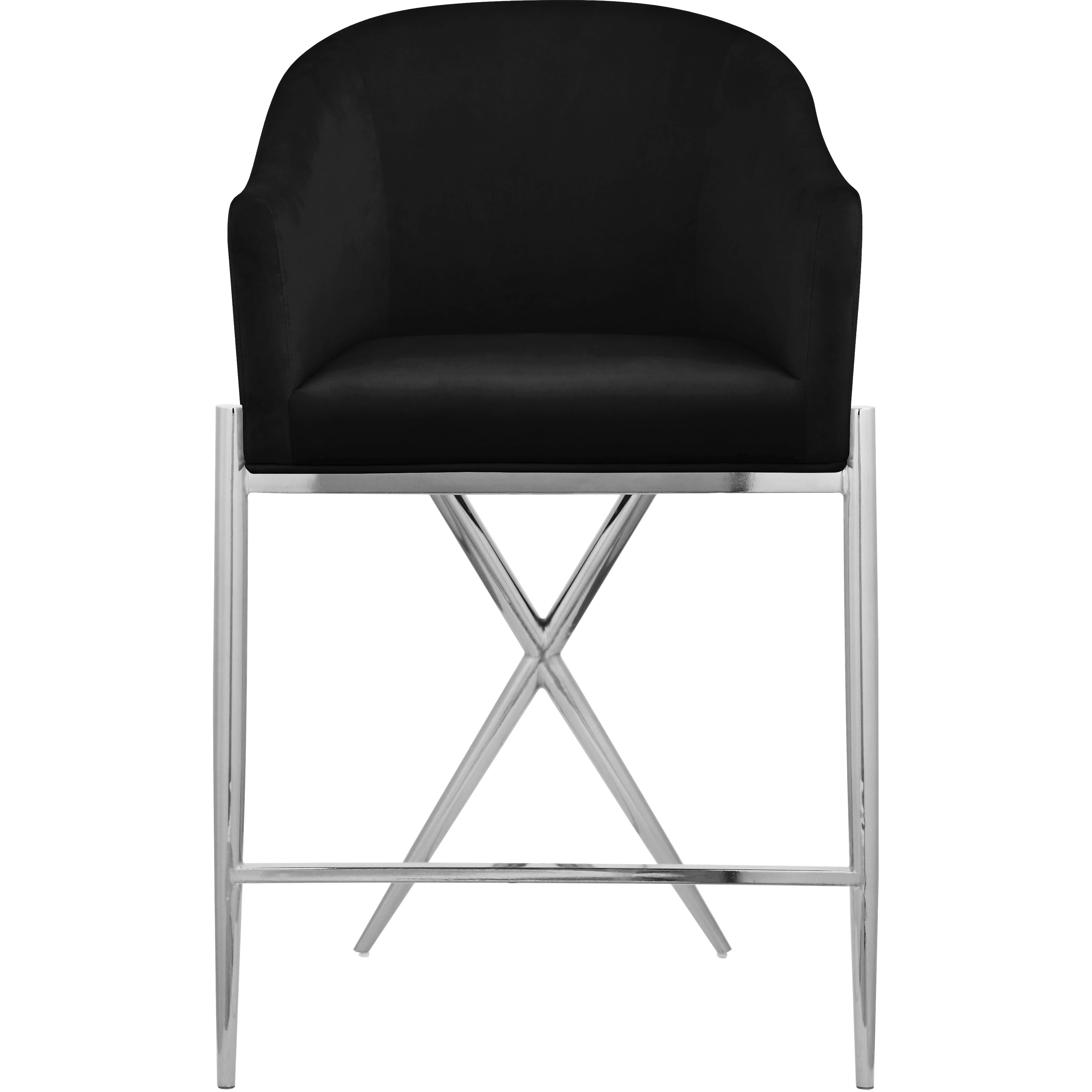 Meridian Xavier Black Velvet Counter Stool