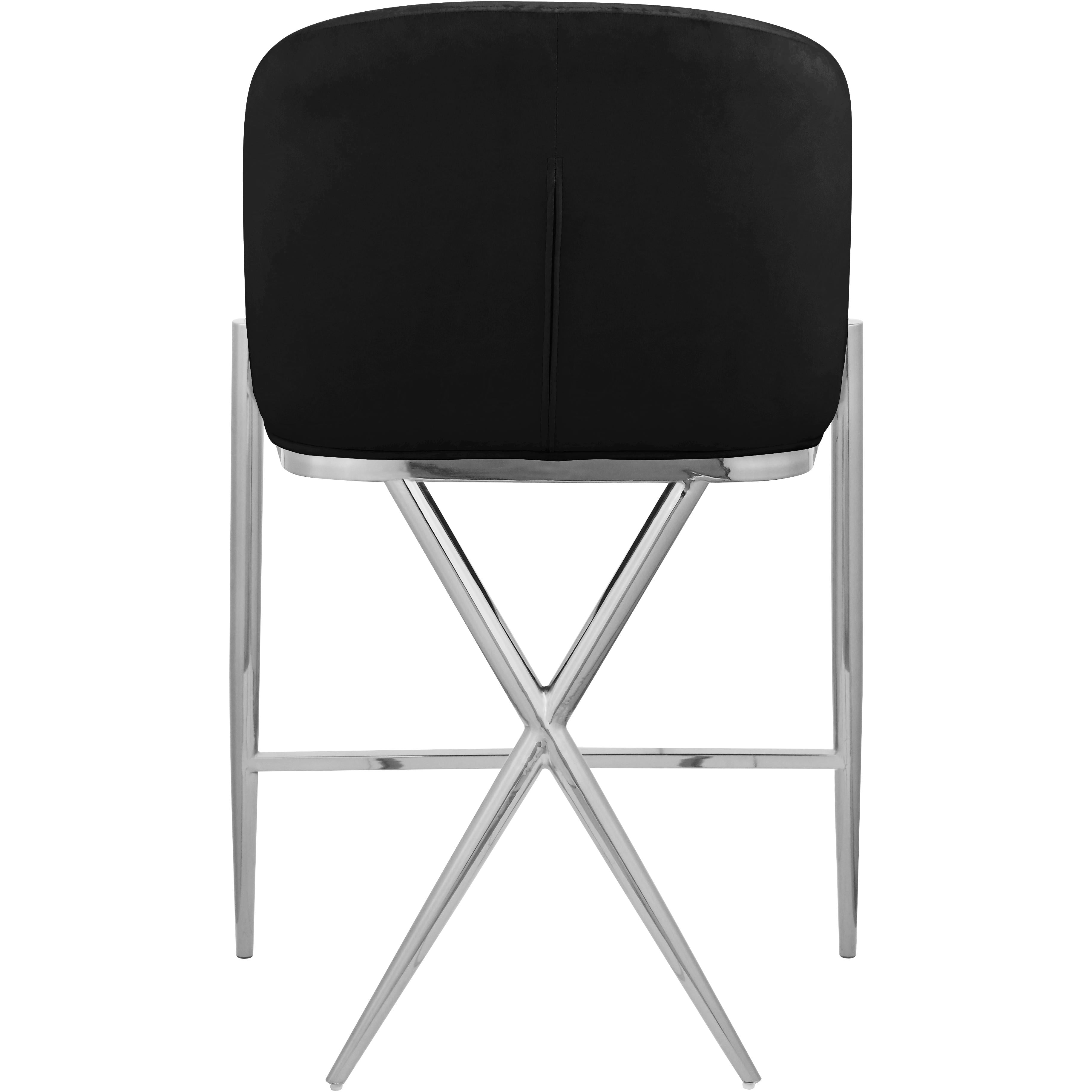 Meridian Xavier Black Velvet Counter Stool