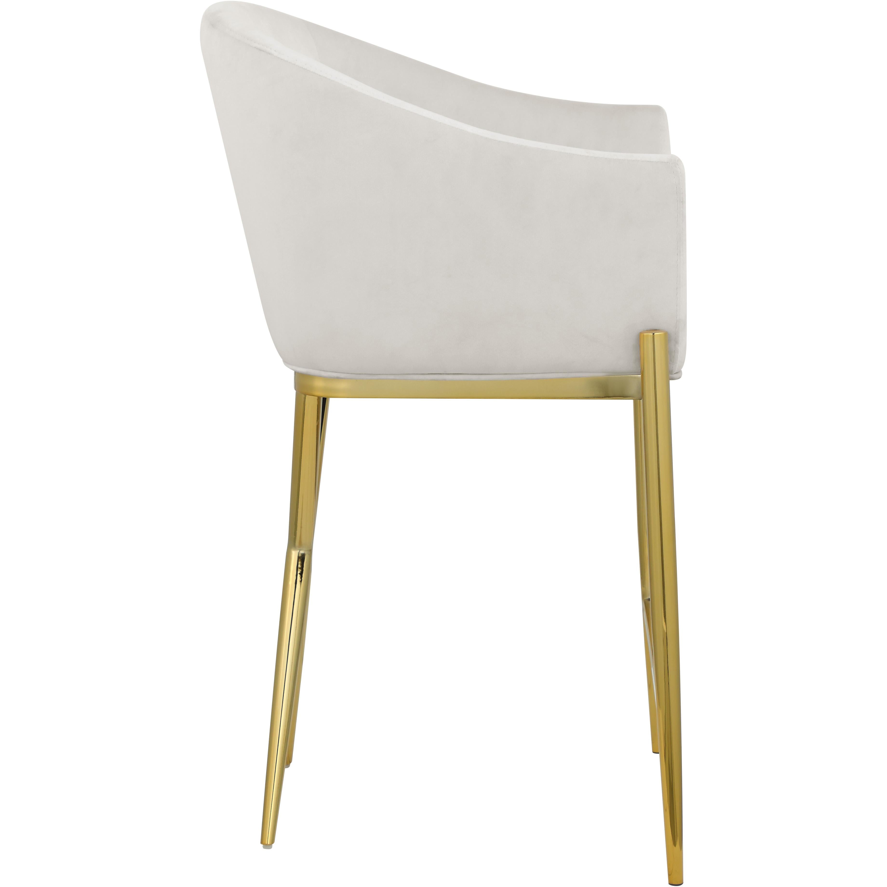 Meridian Xavier Cream Velvet Counter Stool