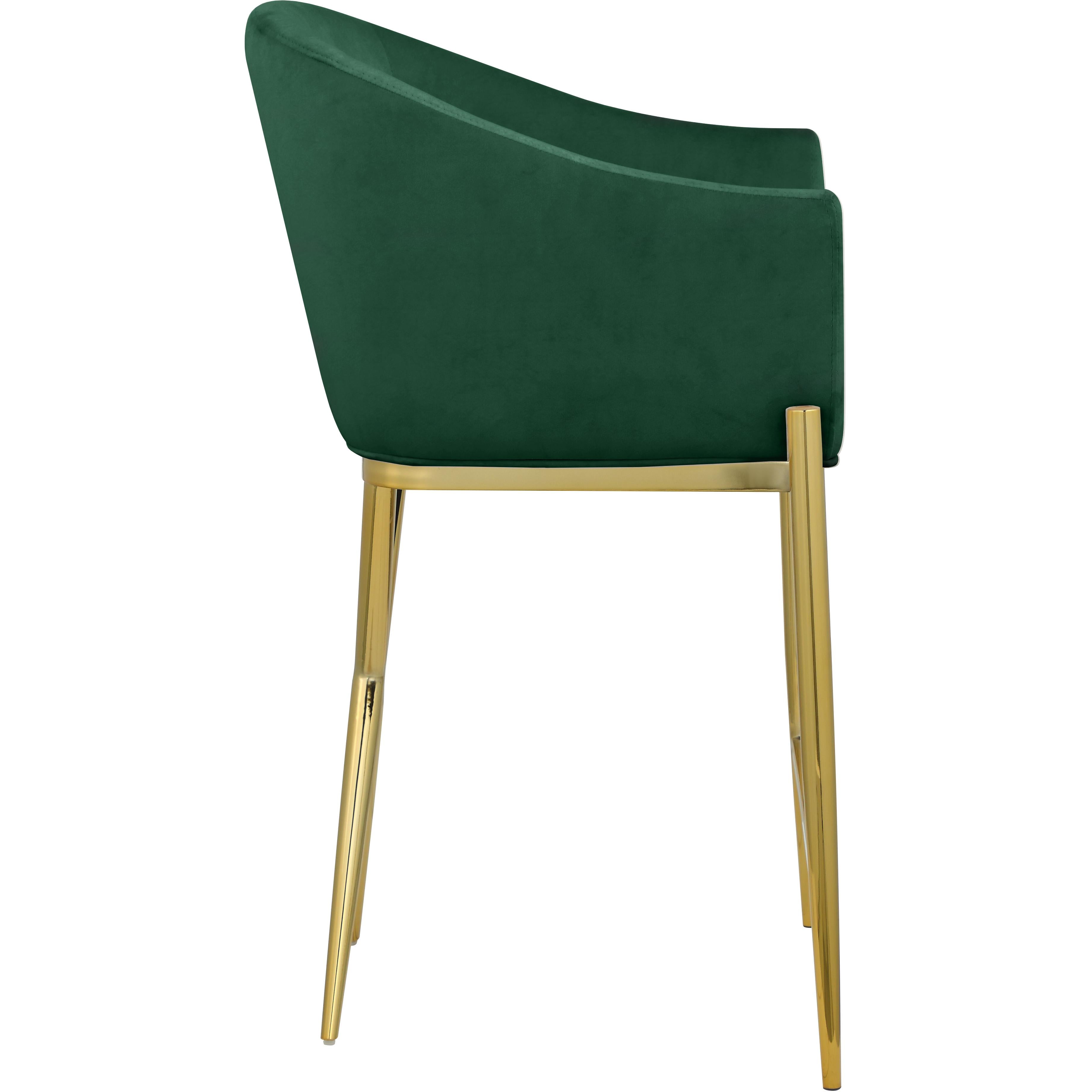 Meridian Xavier Green Velvet Counter Stool