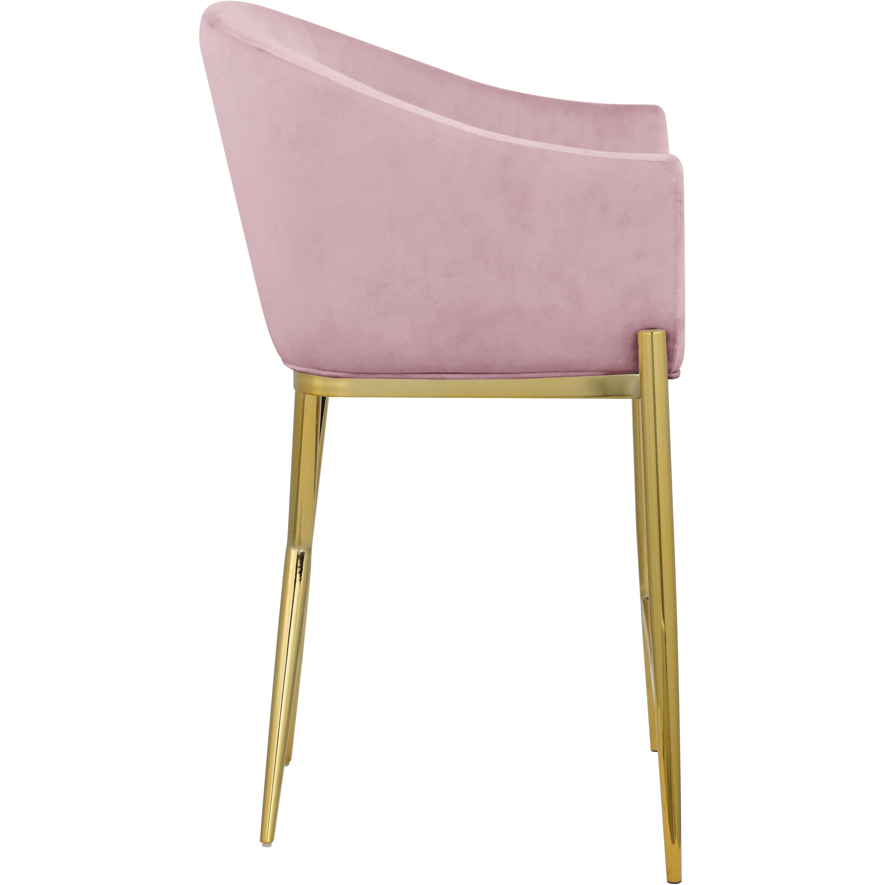 Meridian Xavier Pink Velvet Counter Stool