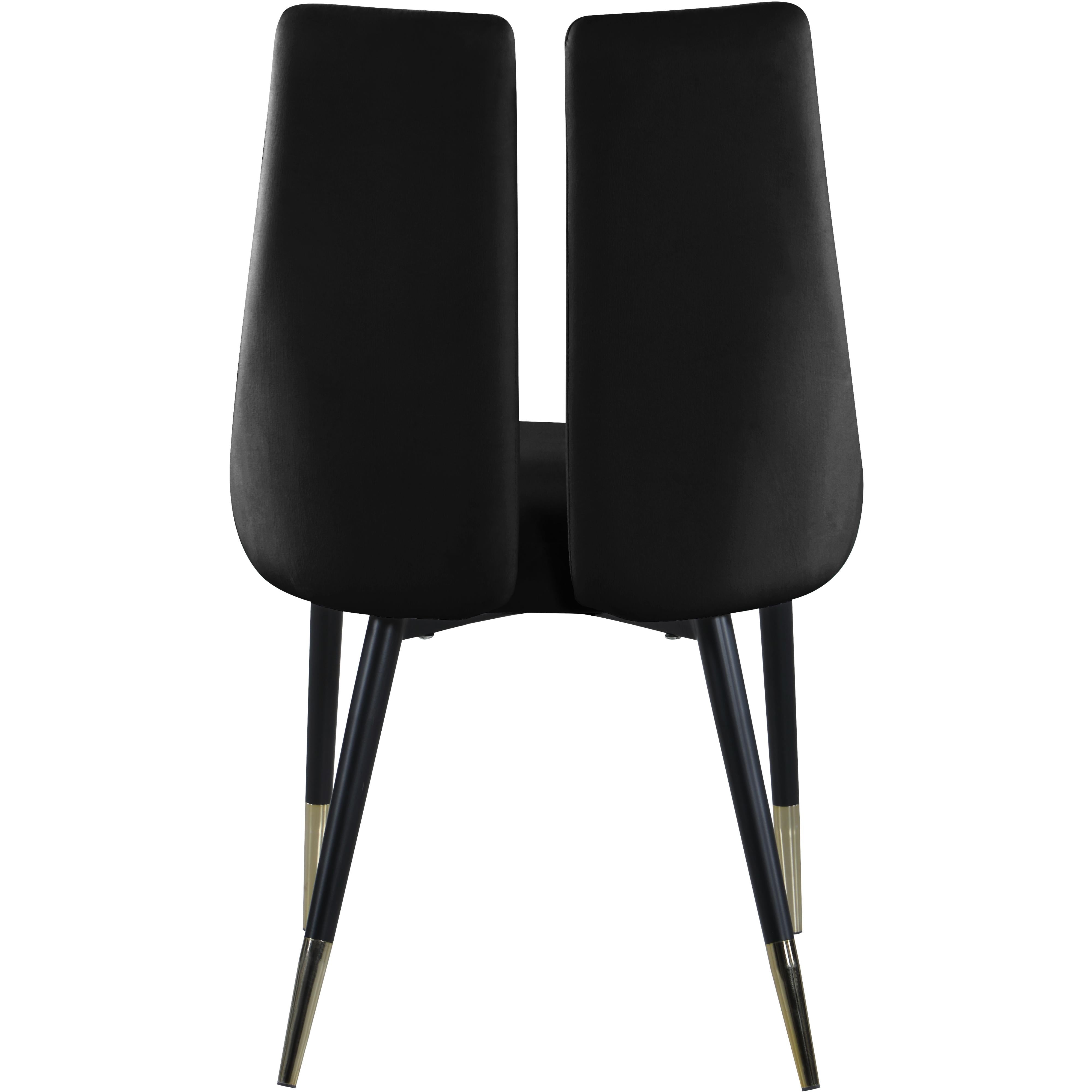 Meridian Sleek Black Velvet Dining Chair