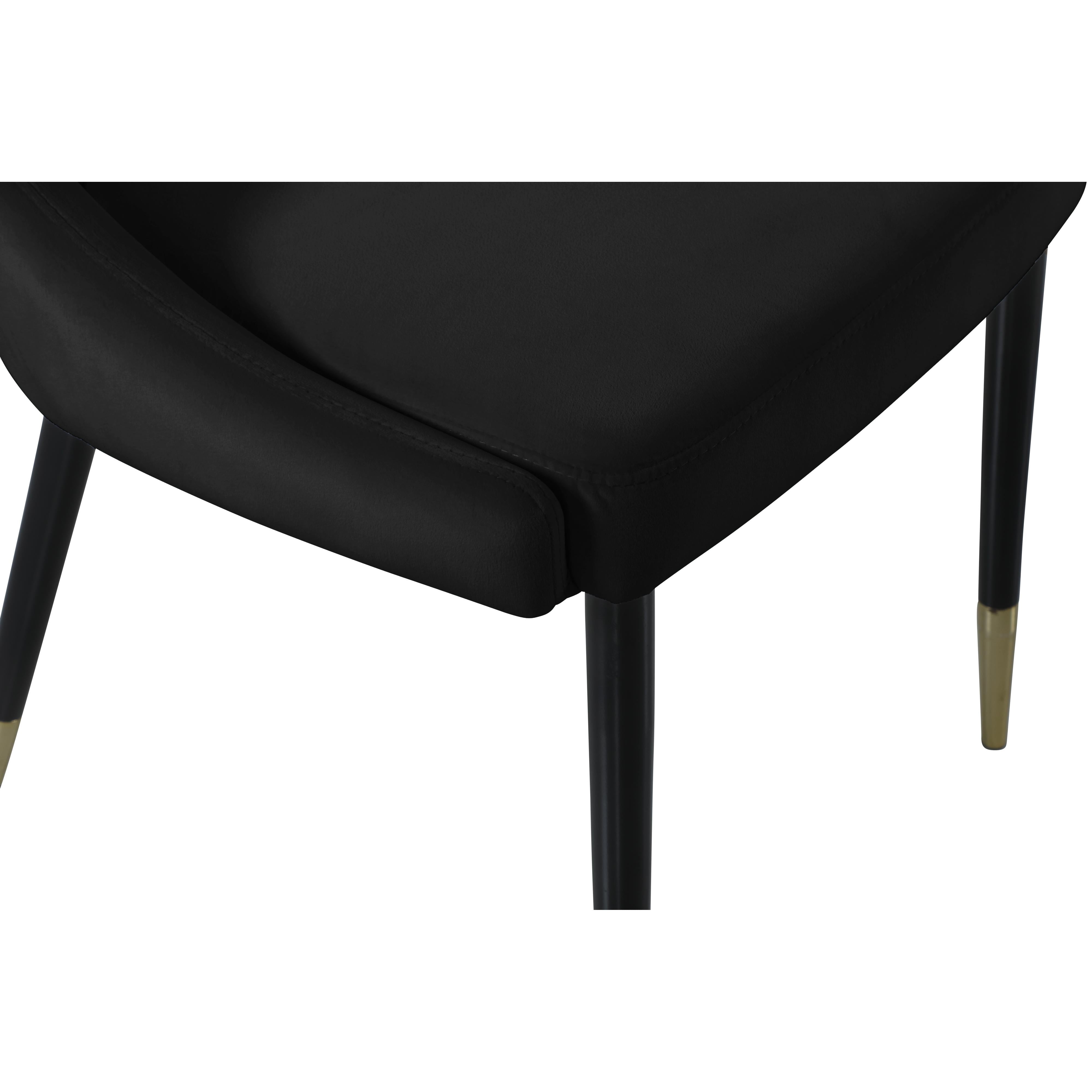 Meridian Sleek Black Velvet Dining Chair