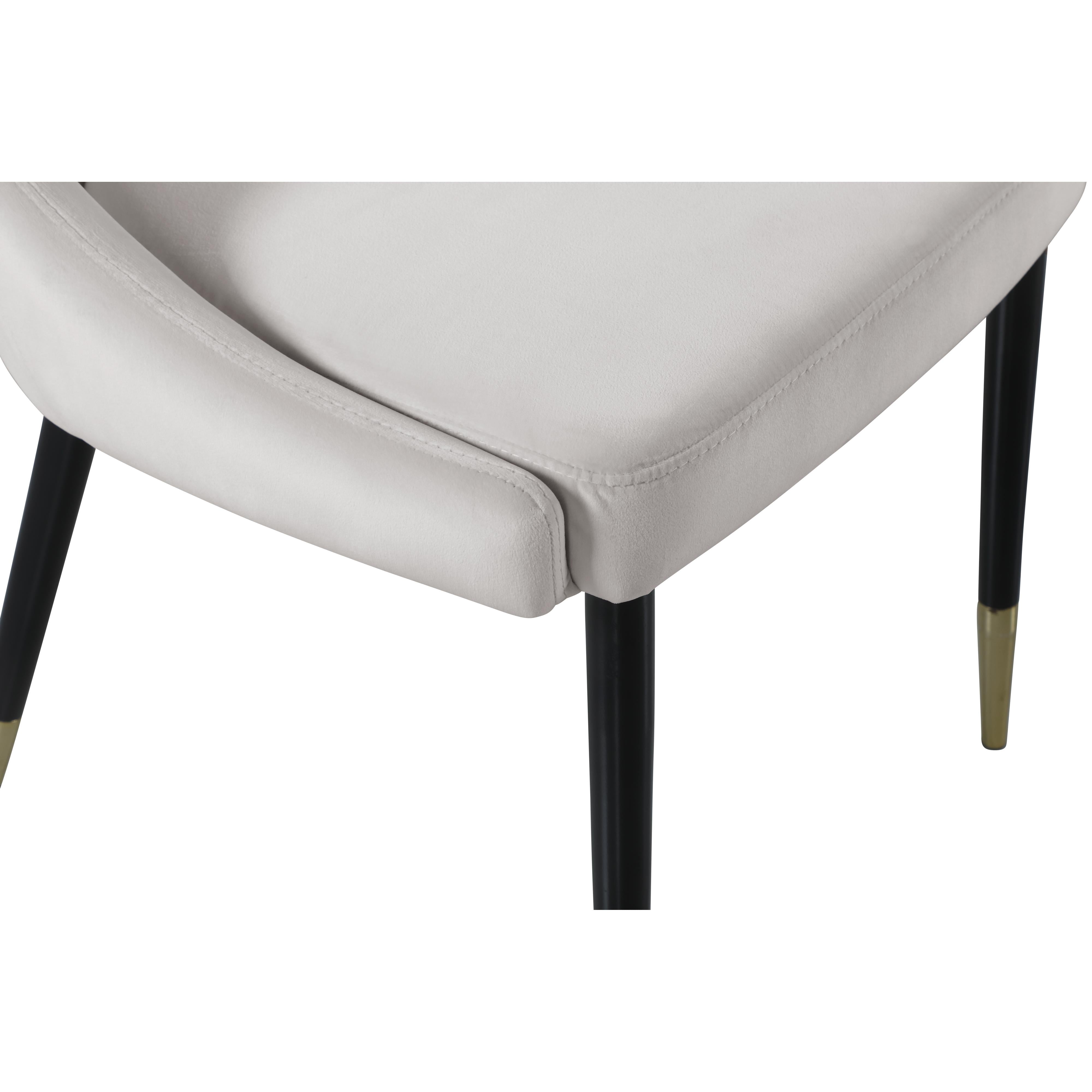 Meridian Sleek Cream Velvet Dining Chair