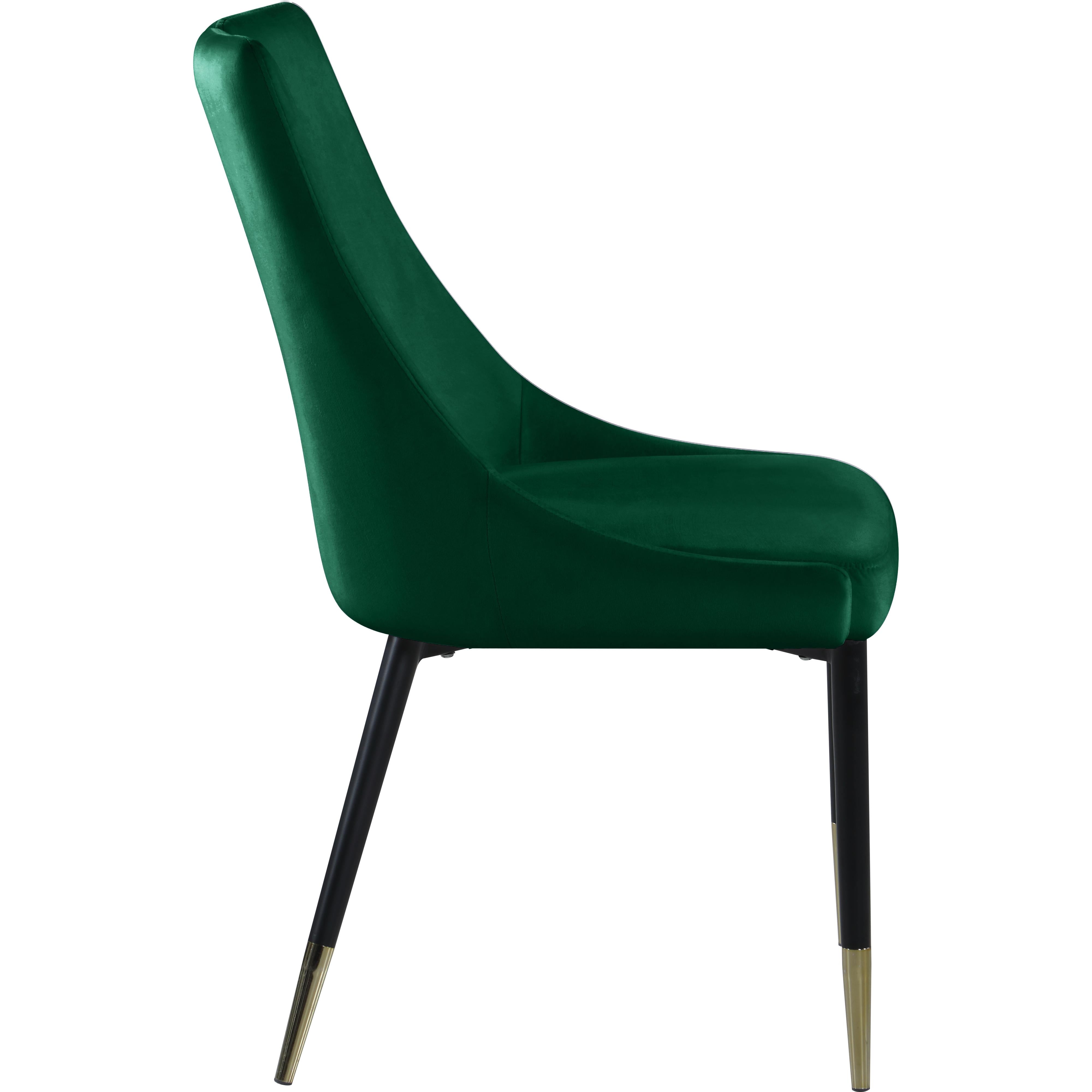 Meridian Sleek Green Velvet Dining Chair