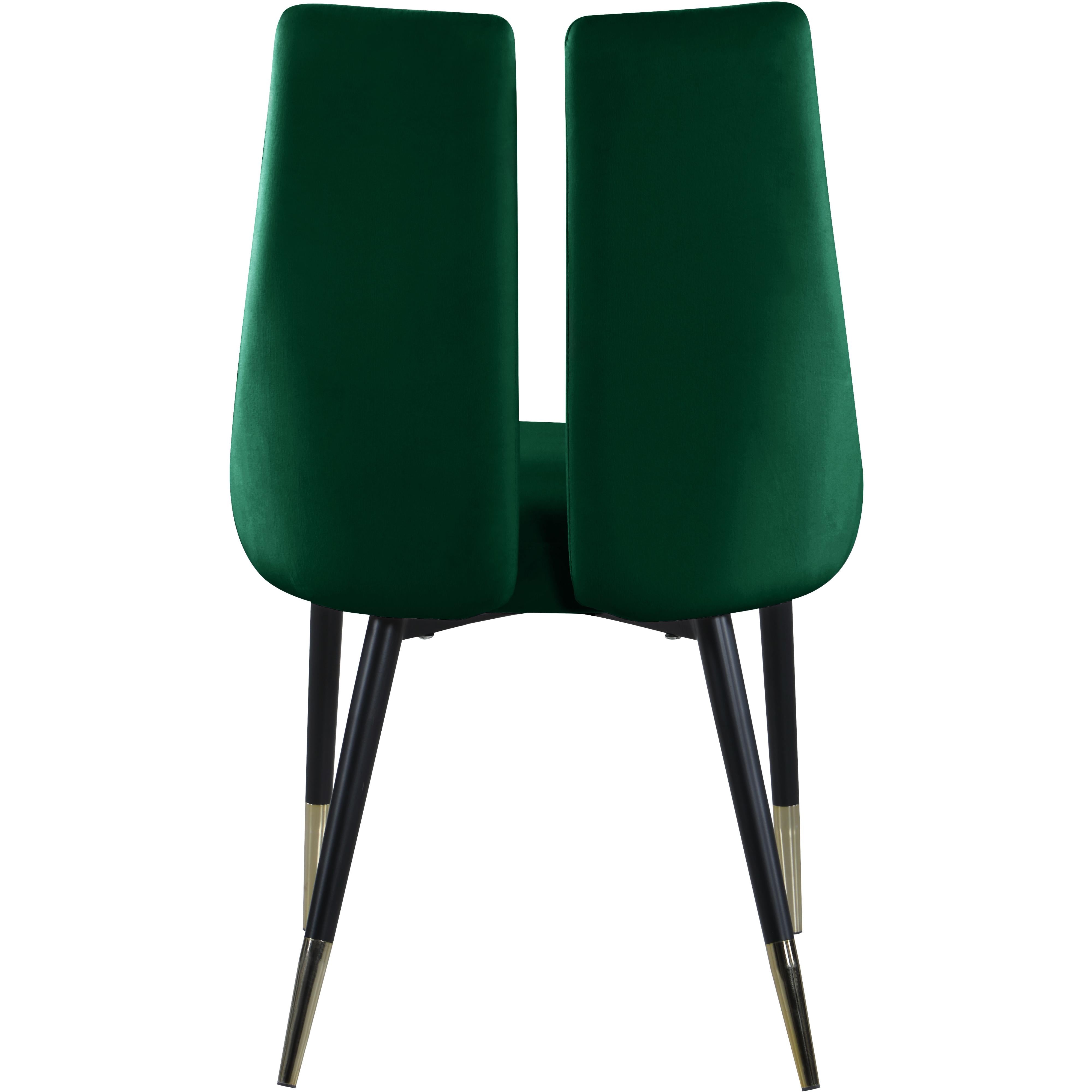 Meridian Sleek Green Velvet Dining Chair