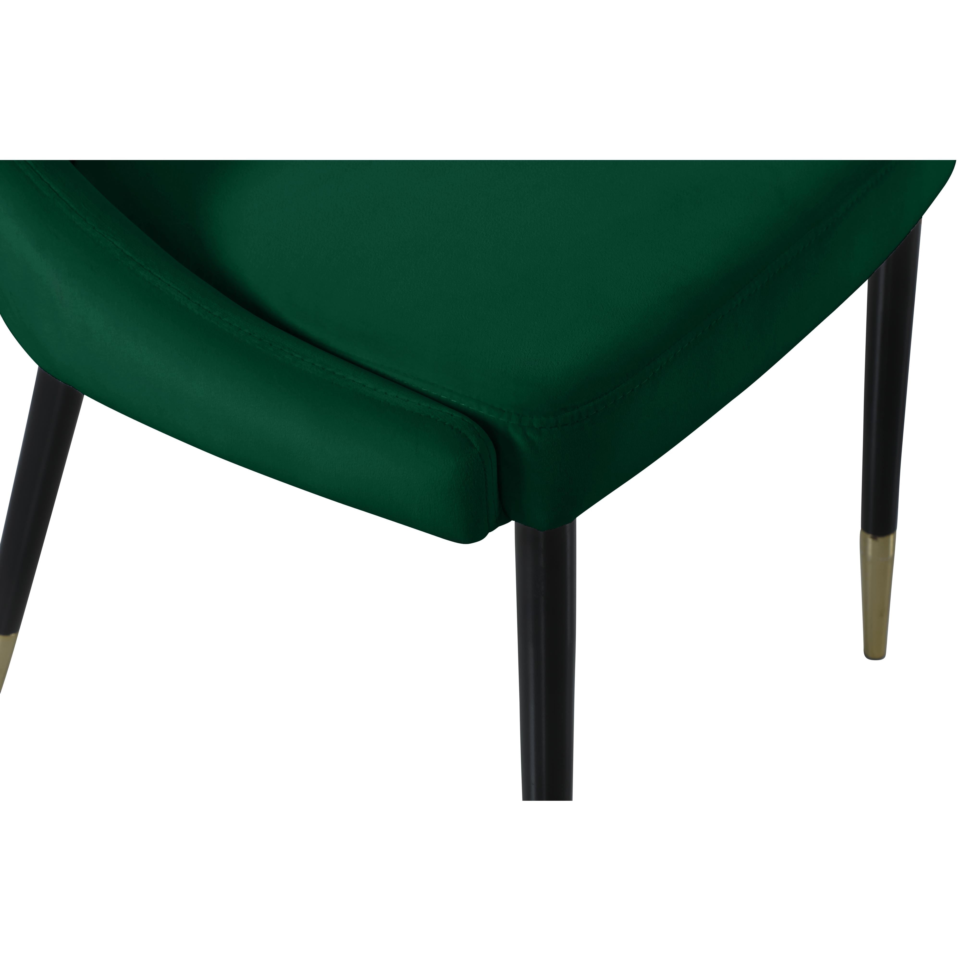 Meridian Sleek Green Velvet Dining Chair