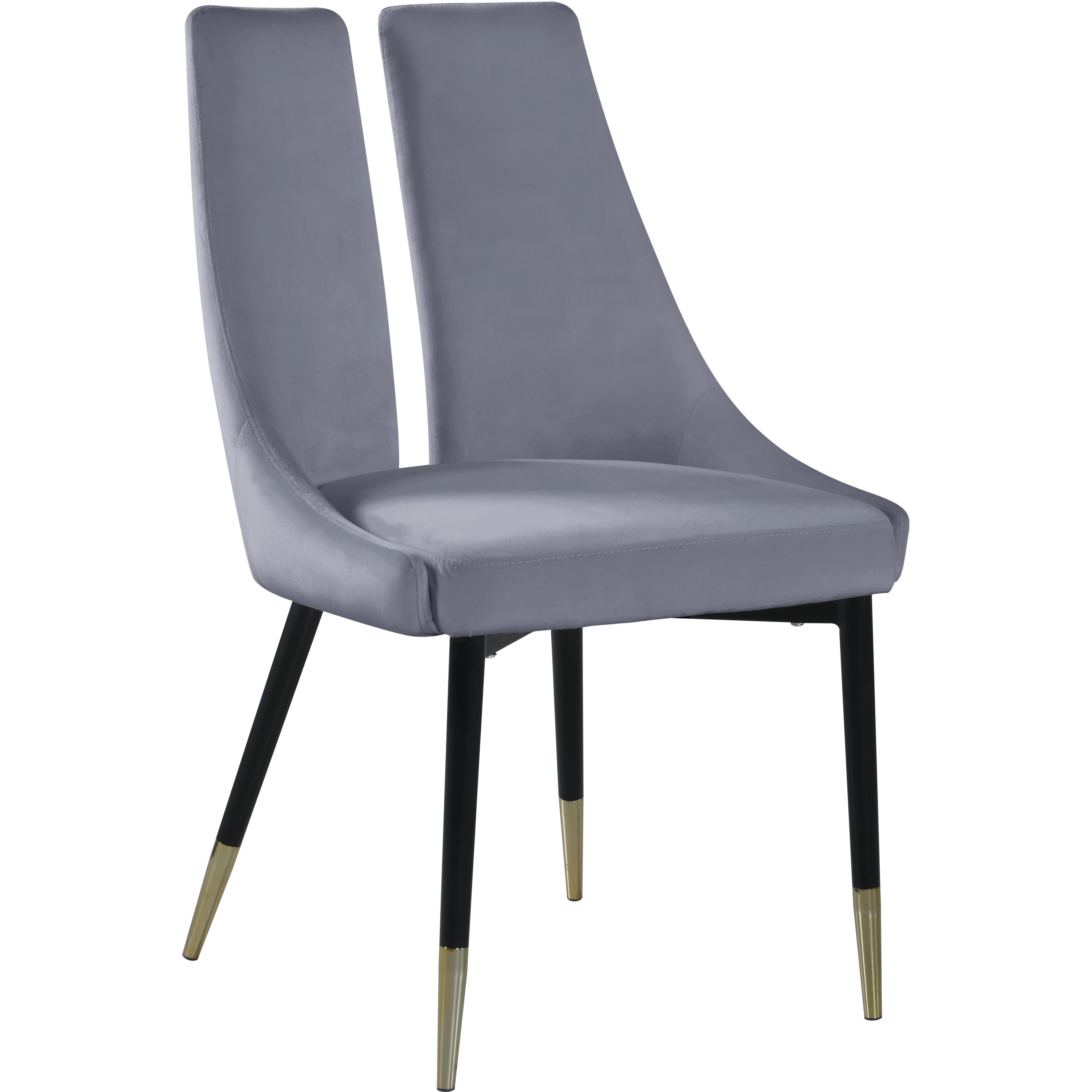 Meridian Sleek Grey Velvet Dining Chair