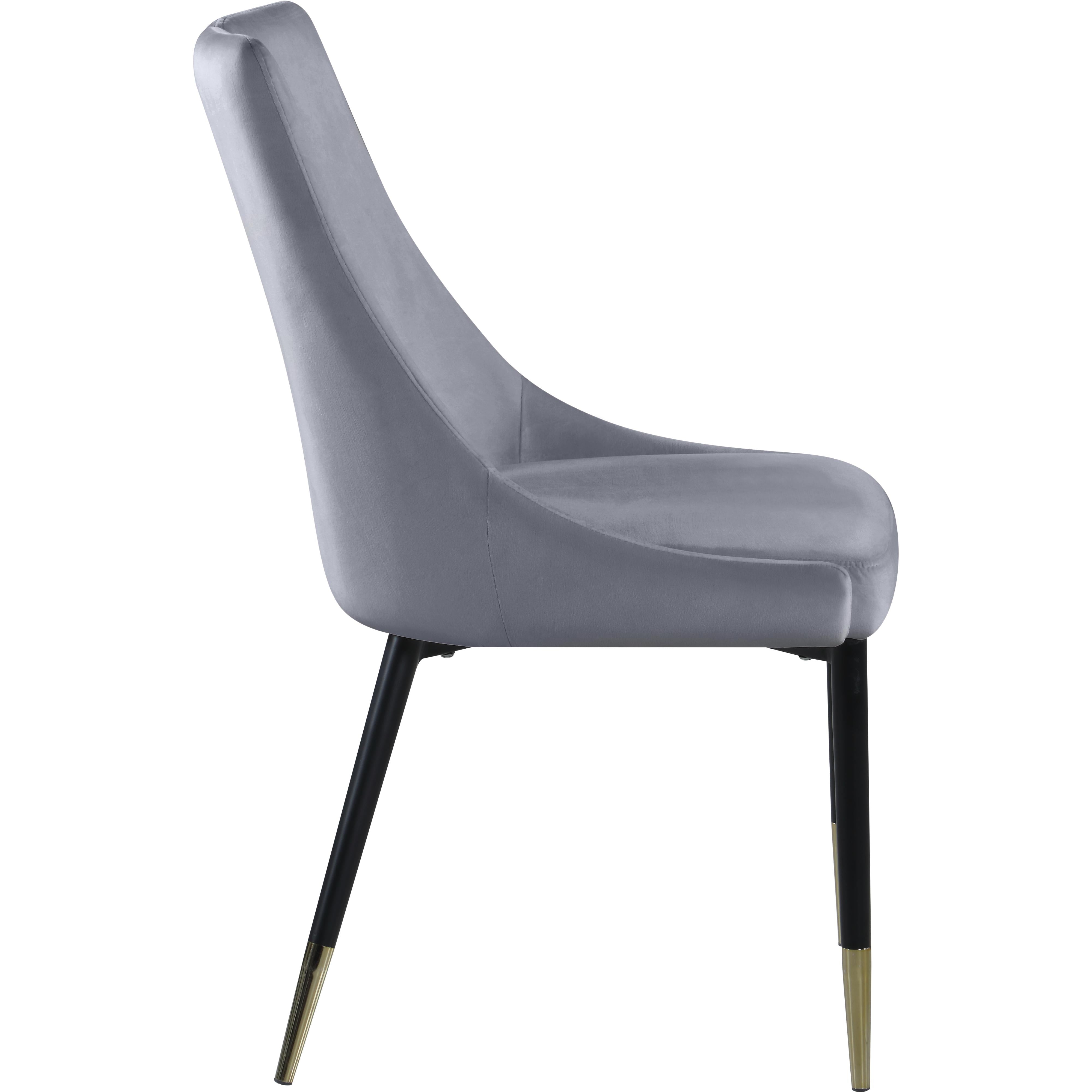 Meridian Sleek Grey Velvet Dining Chair