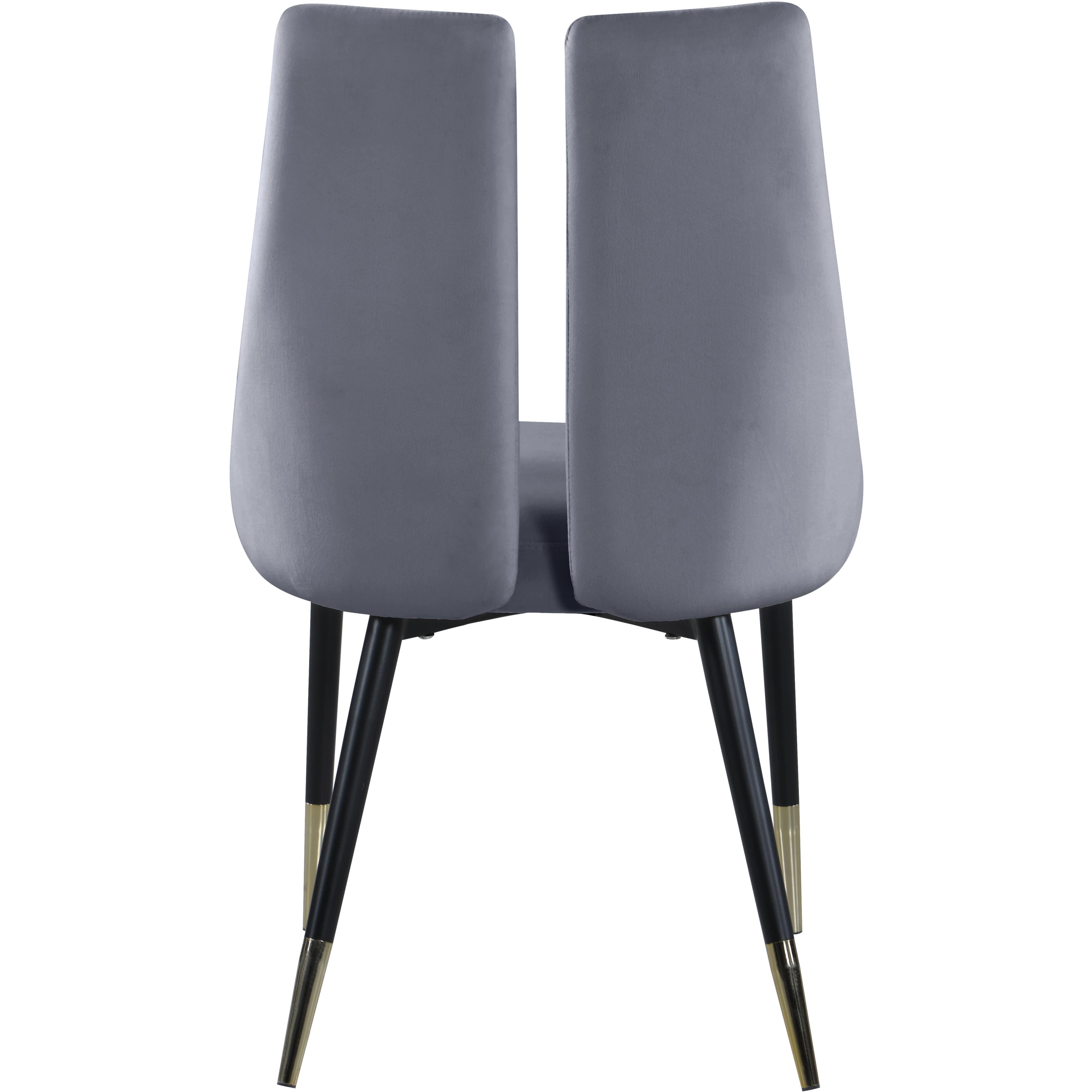 Meridian Sleek Grey Velvet Dining Chair