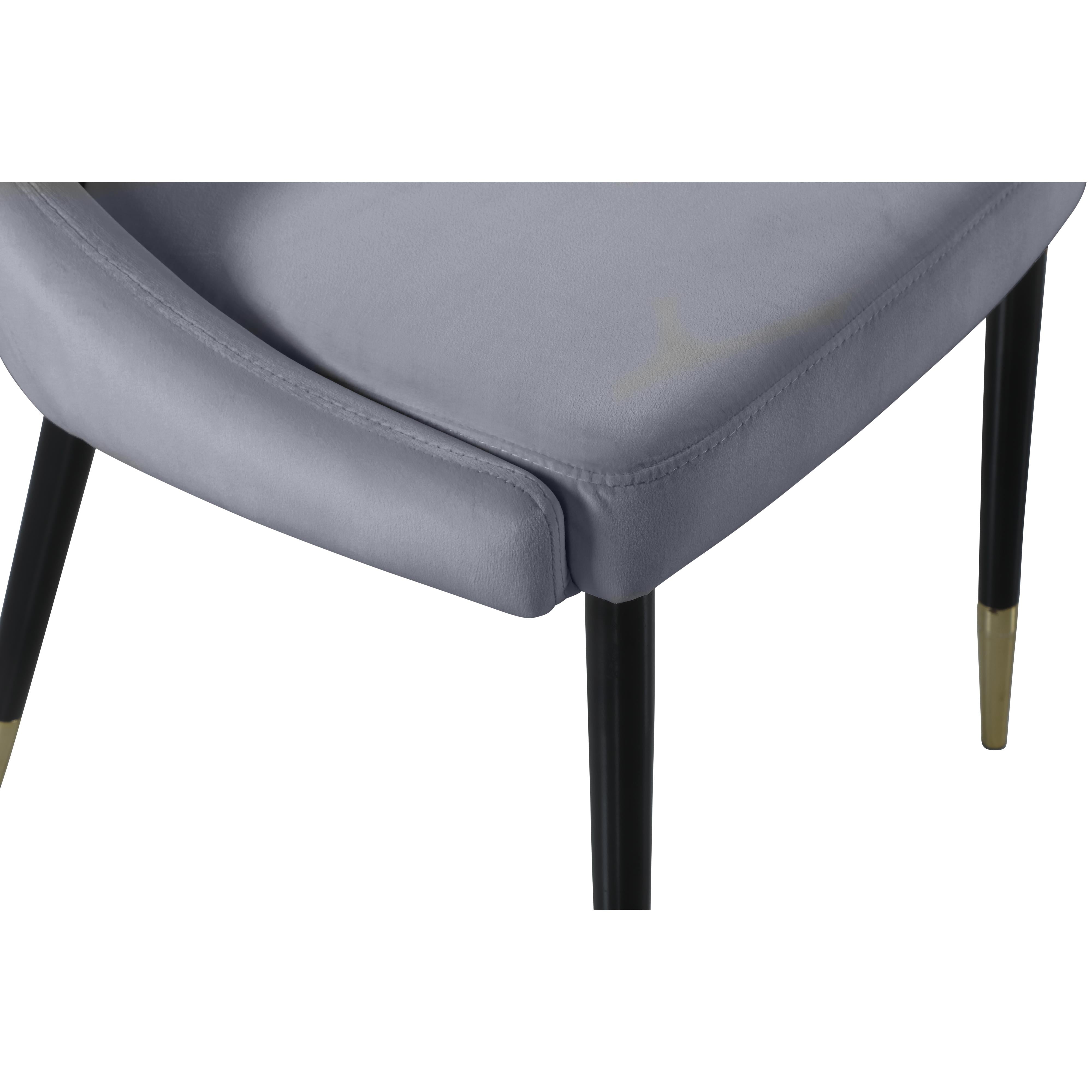 Meridian Sleek Grey Velvet Dining Chair